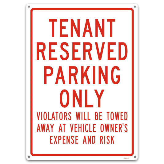 Brimar Tenant Reserved Parking Only Sign 10"x14" - Weatherproof Rust Free Aluminum Warning Sign for Private Property, Parking Lots, Driveways, Yards & Businesses"