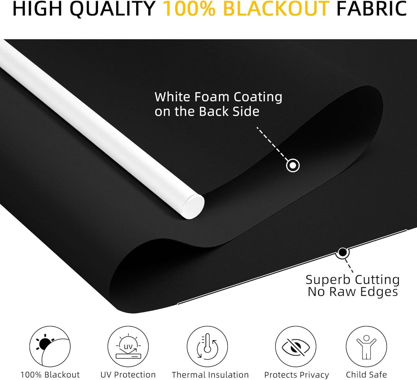 ChrisDowa Cordless Blackout Roller Shades for Windows, Thermal Insulated UV Protection Pull Down Shades, Total Blackout Window Blinds for Home, Office, Bedroom, Door (41" W x 72" H, Black)