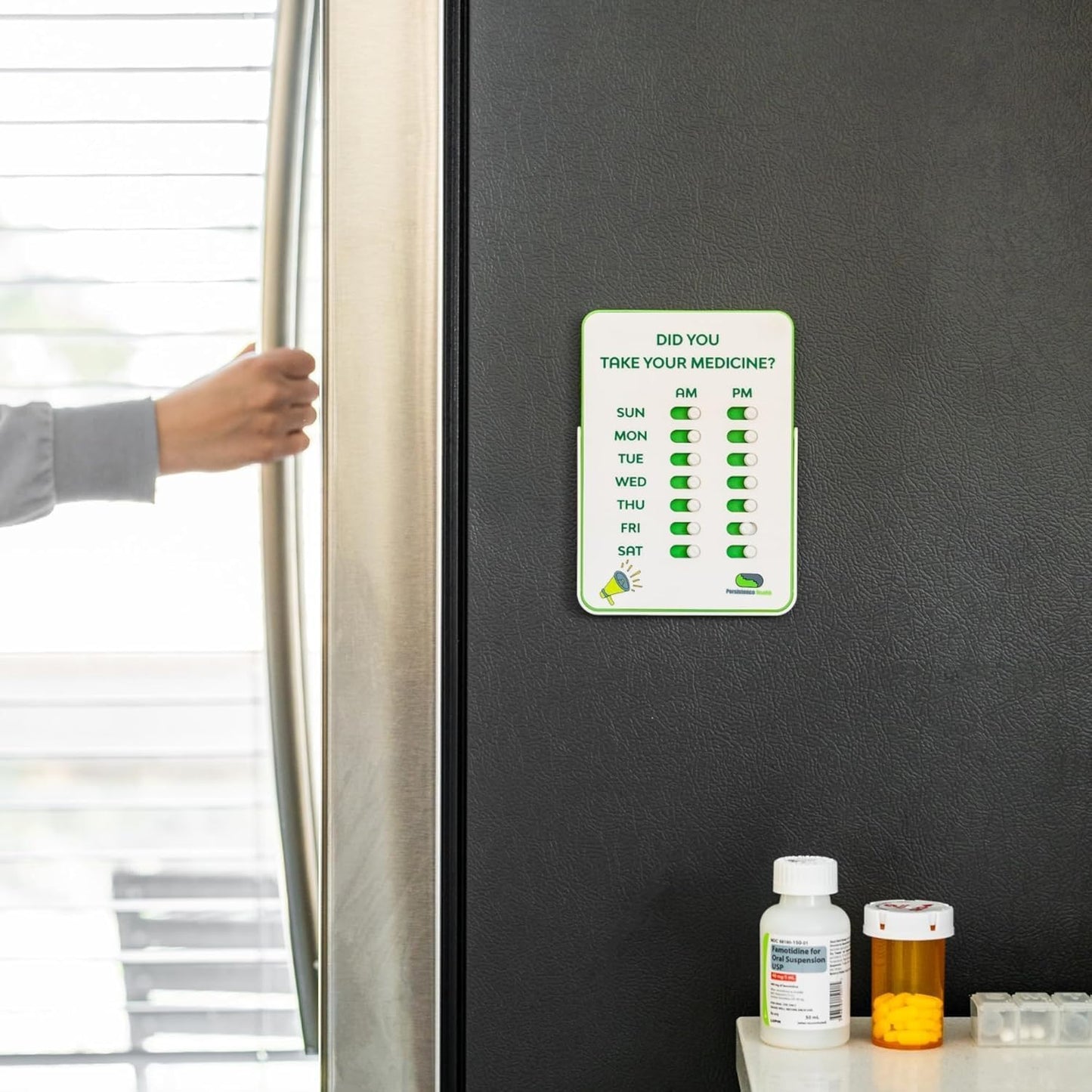 Medication Tracker & Pill Reminder | Visual Reminder Alarm | 7 Day AM PM Medication Reminder | Take and Slide | No More Second-guessing or Double-dosing | Perfect for The Elderly (Two Column English)