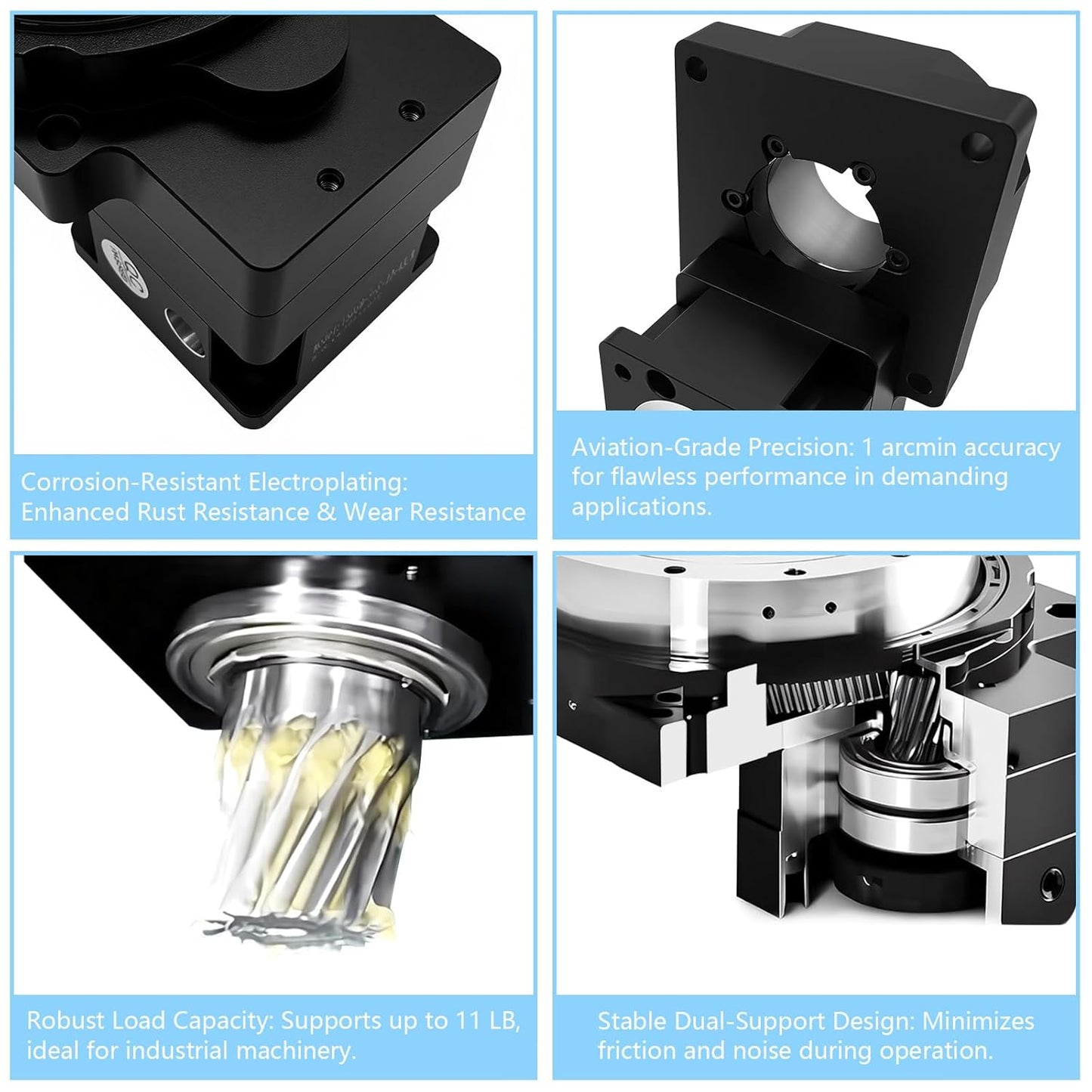 Hollow Rotary Actuator Ratio 10:1 High Accuracy Hollow Rotating Platform Rotary Positioners Suitable for Nema17 42mm Stepper Motor 40mm Servo Motor Substitutable for Direct Drive Motor Cam Indexer