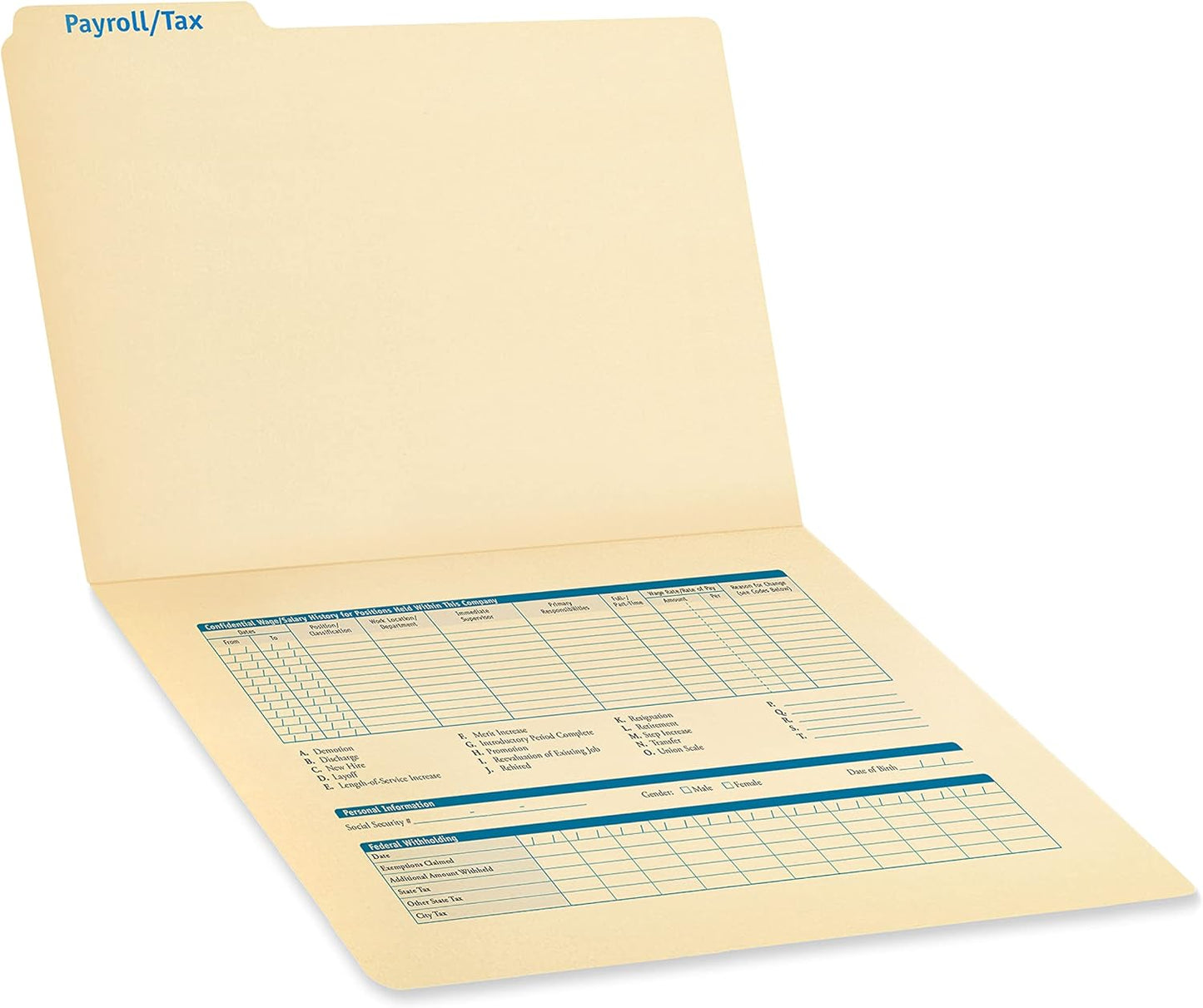 ComplyRight Payroll/Tax Folder - 11.75” x 9.5” - HR and Employee Management - 25-Pack