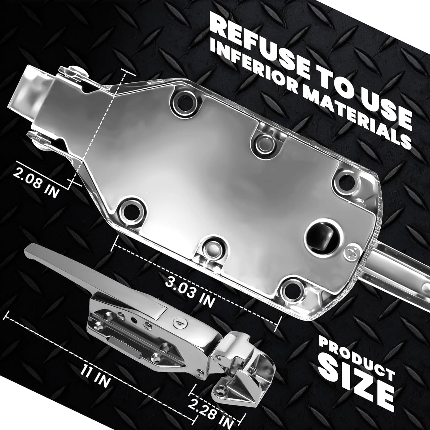 New Upgraded Walk in Cooler Door Handle, Walk in Cooler Door Closer Complete Latch Kit, Freezer Doors Handle, Offset -1/8 in to 1/4 in(Flush) and 5.9" Solid Metal Interior Release Handle