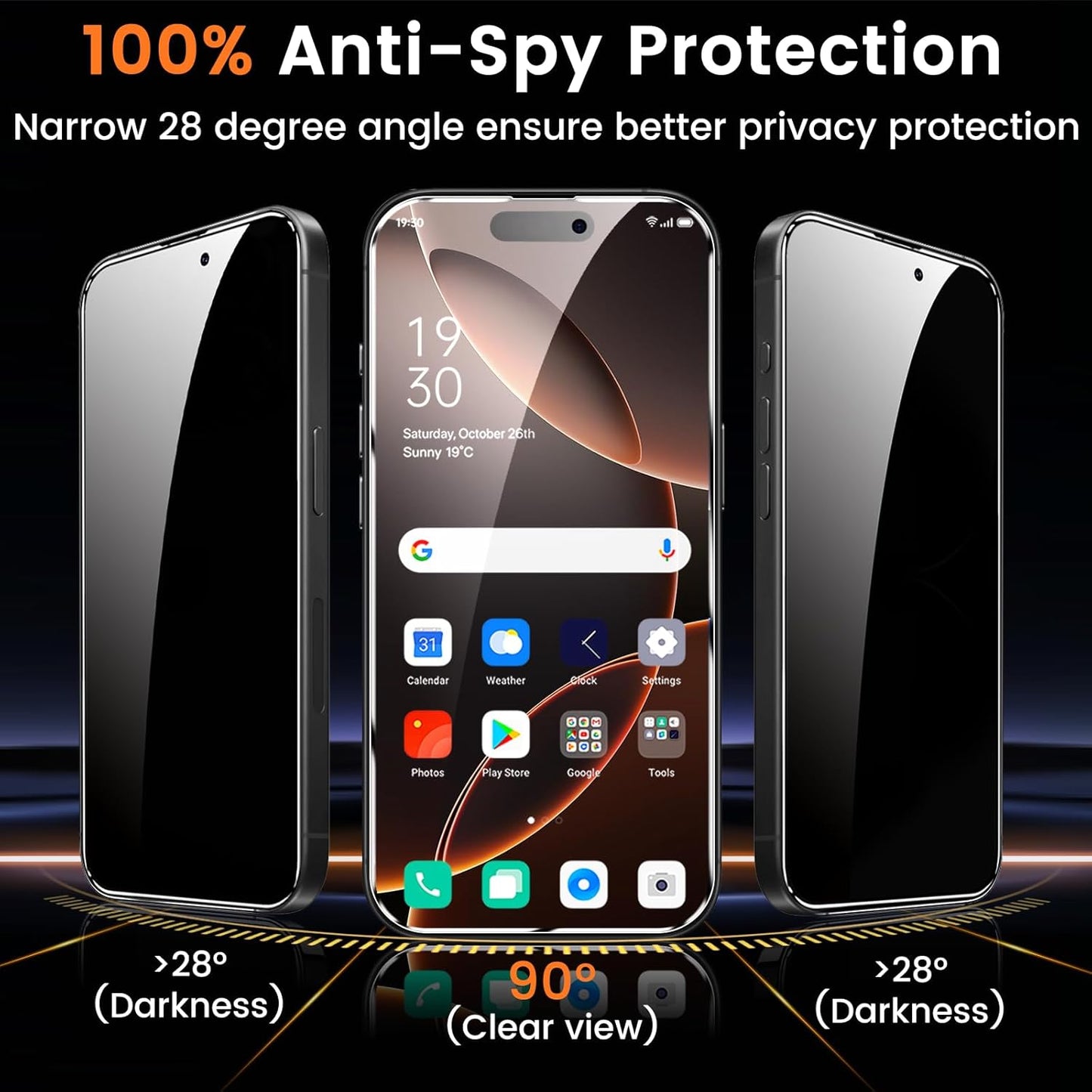 4+4 Pack Privacy Screen Protector for iPhone 16 Pro Max 6.9-Inch with 4 Pack Camera Lens Protector, Anti Spy Tempered Glass Film 9H Hardness Case Friendly