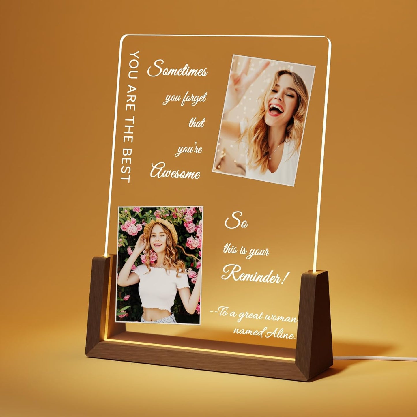 Photo Decorative Plaque Personalized Gifts, Custom Gifts for Him Her, Customized Picture Frame for Boyfriend Girlfriend Couples Wife Women on Anniversary Birthday