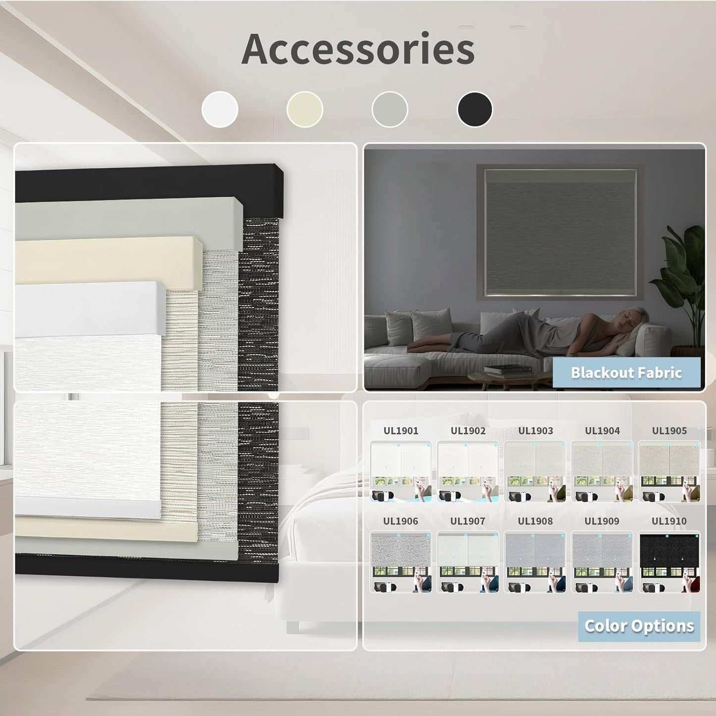 Motorized Blinds with Remote Custom Size Blackout Smart Roller Shades Compatible with Alexa Google, Electric Blinds for Windows