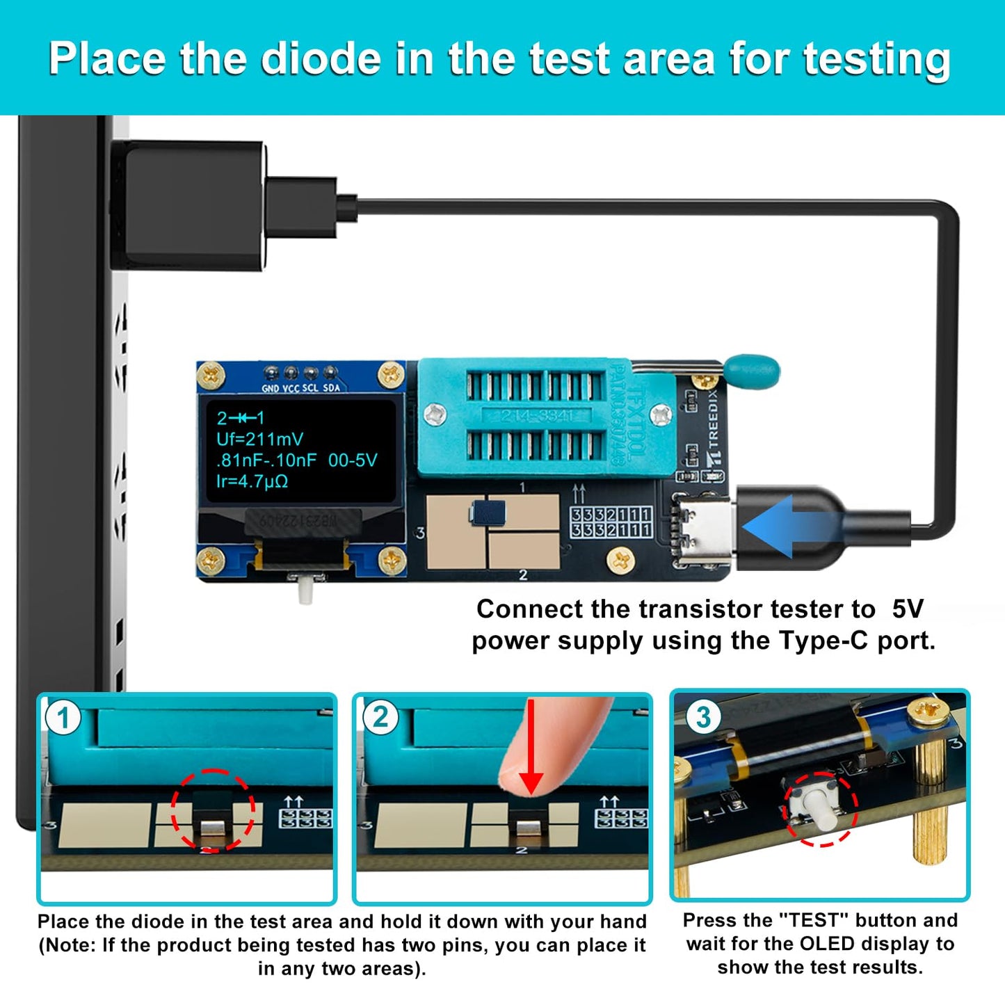 GM328 Transistor Tester – Mosfet Transistor Capacitor Tester, LCR/ESR Meter, SMD Electronic Component Tester for Diode/MOSFET/Capacitor/Resistor (PNP/NPN/Triode/Zener)