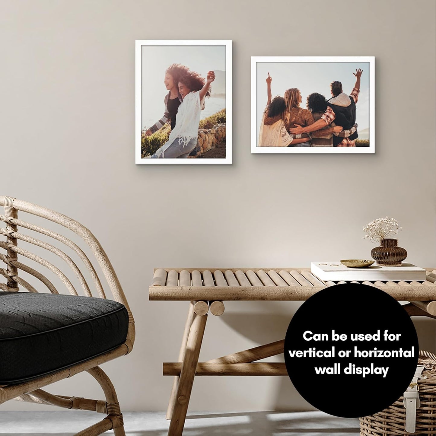 Americanflat 12x16 Picture Frame with Shatter-Resistant Glass - Signature Collection - Gallery-Style Frames Made of Engineered Wood - Photo Frame for Wall Display - White