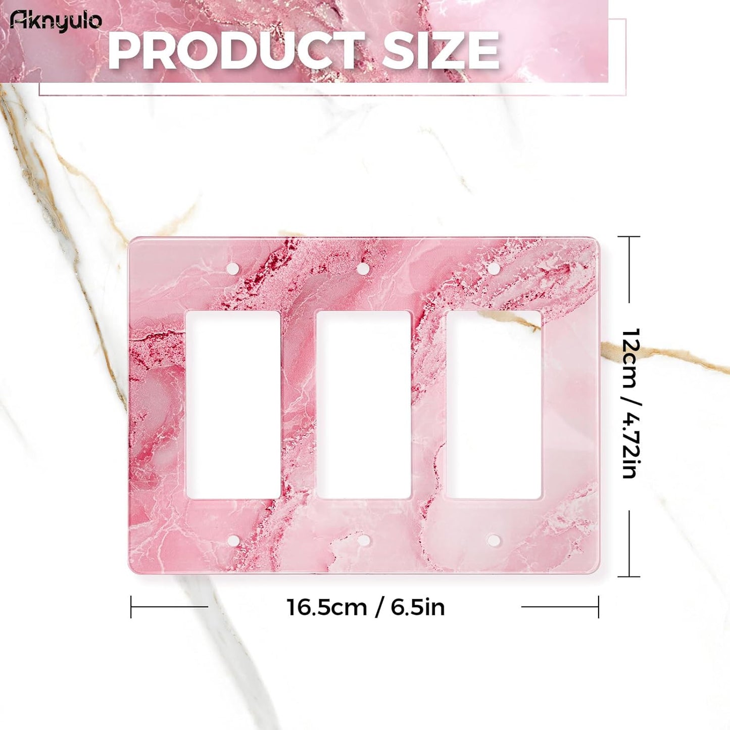 Abstract Pink Marble Design Acrylic Light Switch Plate Acrylic Decorative Wall Outlet Cover Switch Plates Triple Wall Plates