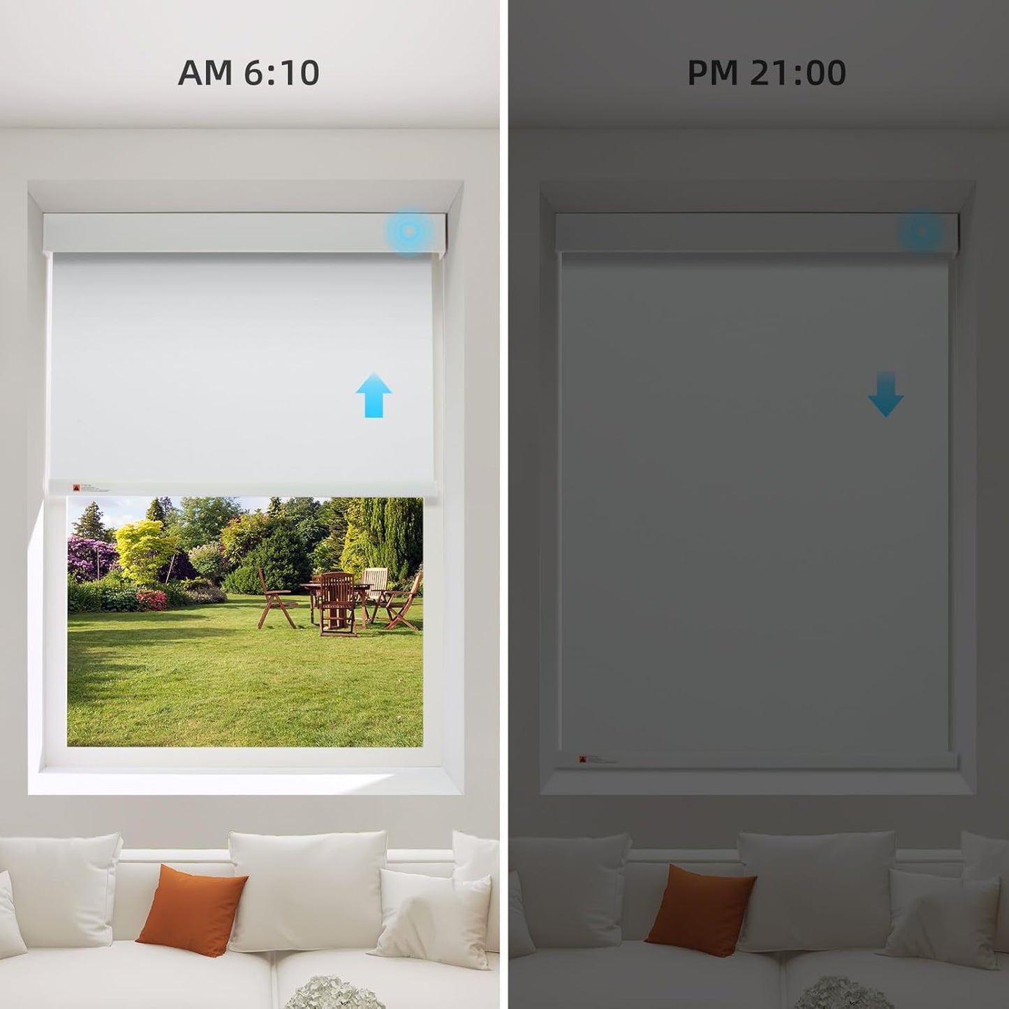 ZSTARR Motorized Smart Blind for Window,Automatic Blackout Roller Shade Compatible, with Remote Control, Child Safety Rechargeable Battery Blind with Valance,Customize (Cloud Colour)