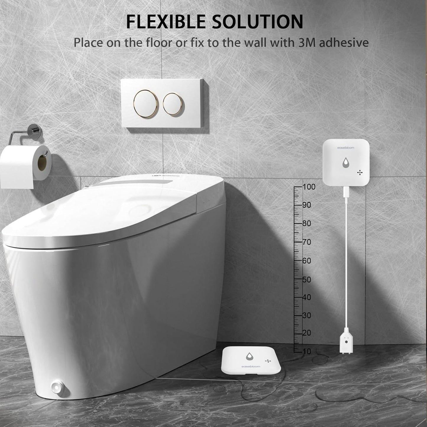 Water Leak & Level Detector 2-in-1 (3 Pack) - 90dB Alarm with Instant App Alerts, IP66 Waterproof, Water Leak Detector for Home with 1m (3.28ft) Sensing Cable(Support 2.4G)
