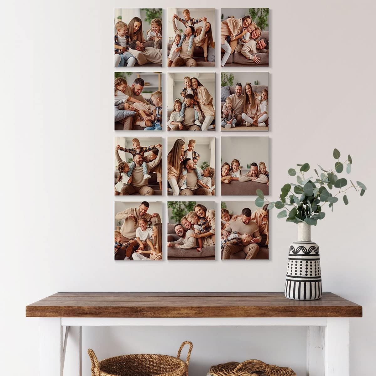 Renditions Gallery Set of 12, 8X10 Custom Photo Prints with Real Wood Picture Frames. Create Personalized Photos with Peel & Stick Photo Frames. Wrapped Canvas