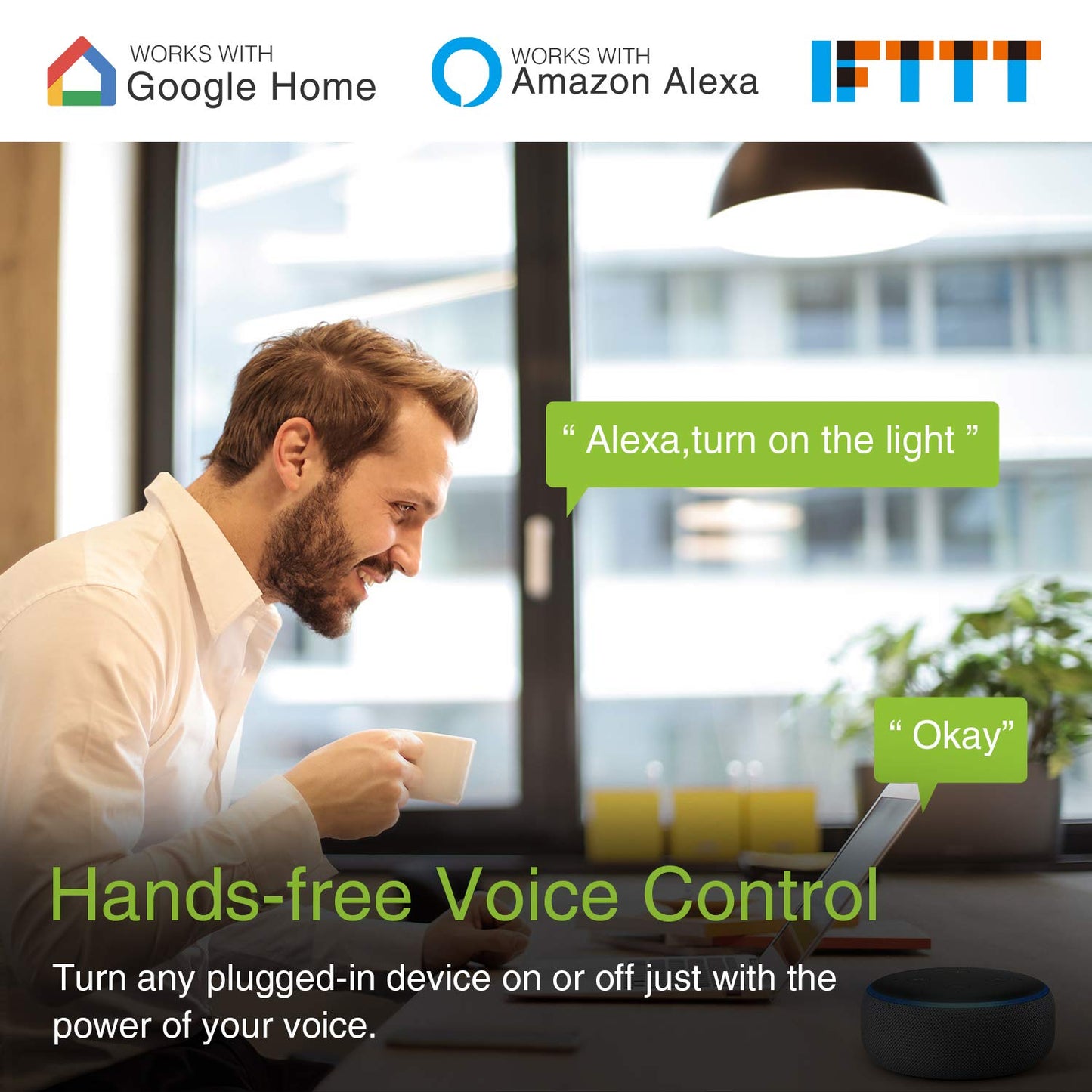 GHome Smart Plug Mini, WiFi Smart Outlet Plug Compatible with Alexa and Google Home, Timer Outlet with APP Control, Smart Plugs Only Supports 2.4GHz Network, No Hub Required, ETL FCC Listed, White