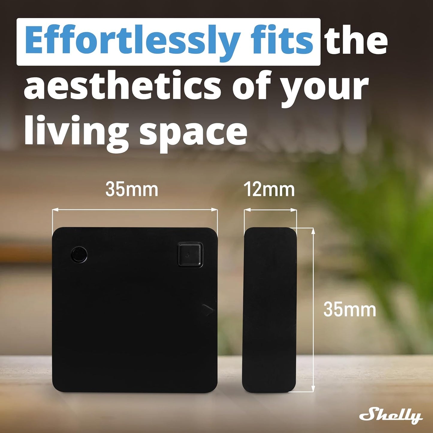 Shelly Blu Door/Window Black | Bluetooth Operated Sensor | Home Automation | iOS Android App | Alexa & Google Home Compatibility | Lux and Tilt Angle Measurement | Set Custom Activation Scenes
