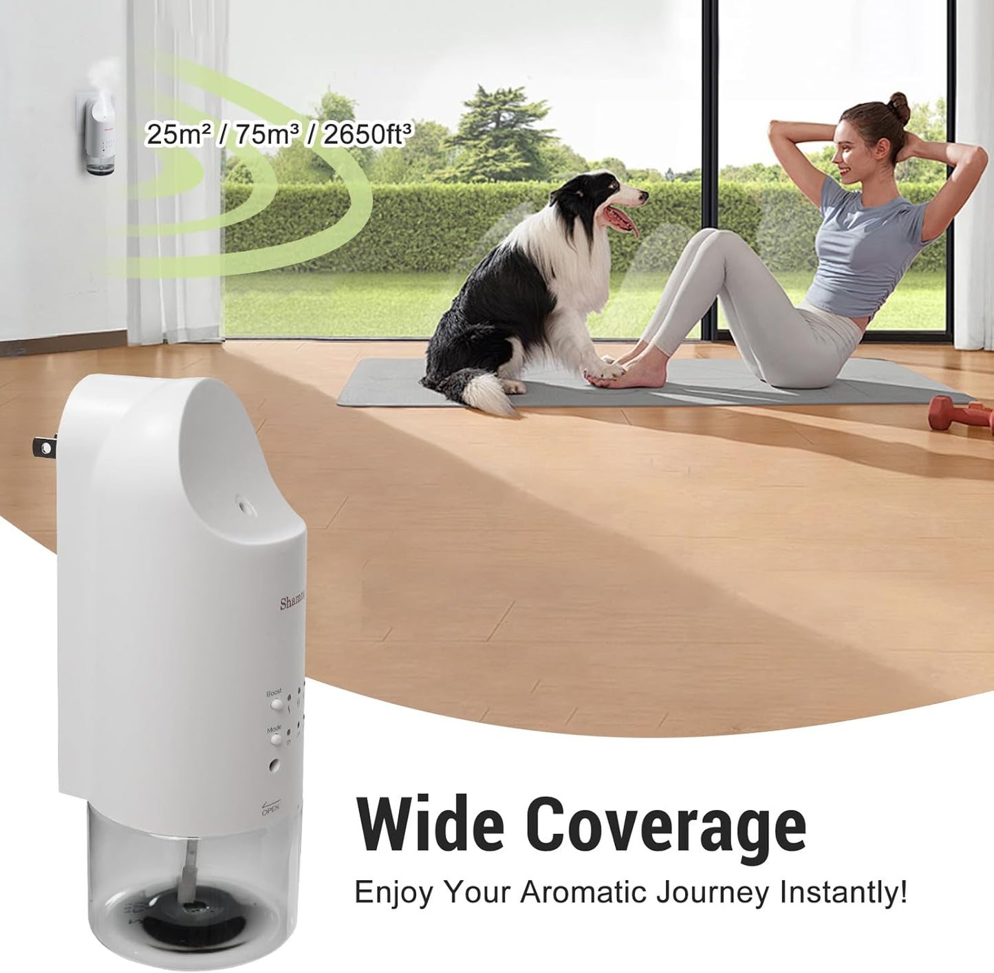 2026 Plug-in Essential Oil Diffuser – Waterless Scent Diffuser, Smart Wall Diffuser for Home, Office, & Spa, Covers Up to 500 Sq. Ft., 160ML Capacity, Portable Aromatherapy Aroma Diffuser, White