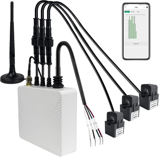 Smart Home Energy Monitor with 3 120A Clamps EdgeAnt, Real-Time Accurate Energy Consumption Tracking and Save Money, Home Energy Automation and Control, Solar Net Metering 2.4 GHz WiFi