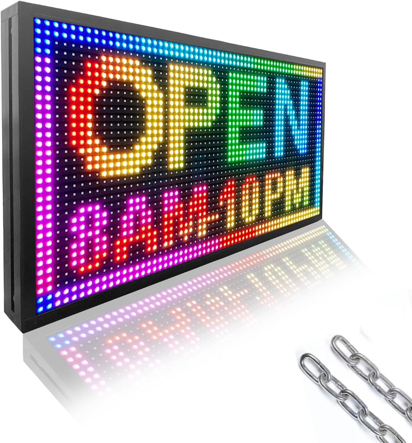 P10 Outdoor Scrolling Led Sign 27”X14” WIFI Control Full Color with High Brightness and New SMD Technology led sign Programmable for Store Business board