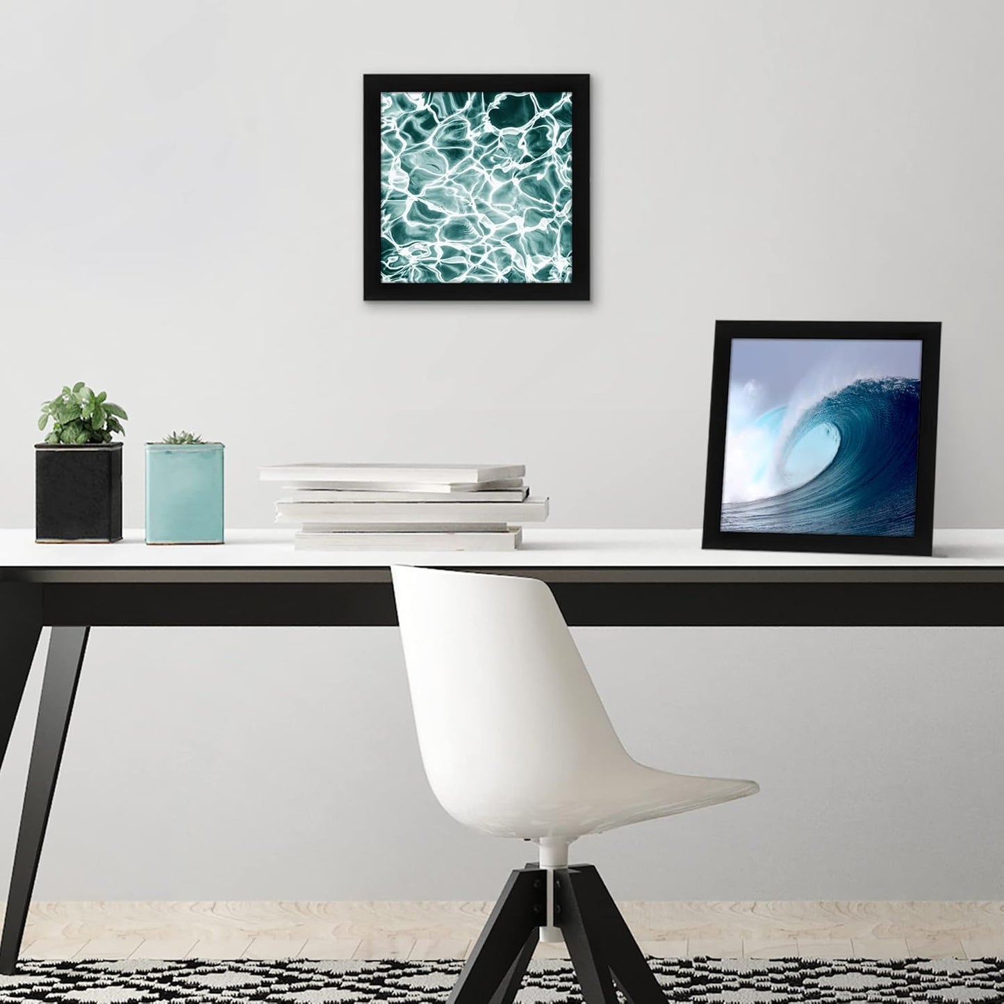 Americanflat 8x8 Picture Frame with Shatter-Resistant Glass - Signature Collection - Gallery Style Frames Made of Engineered Wood - Square Frame for Tabletop and Wall Display - Black