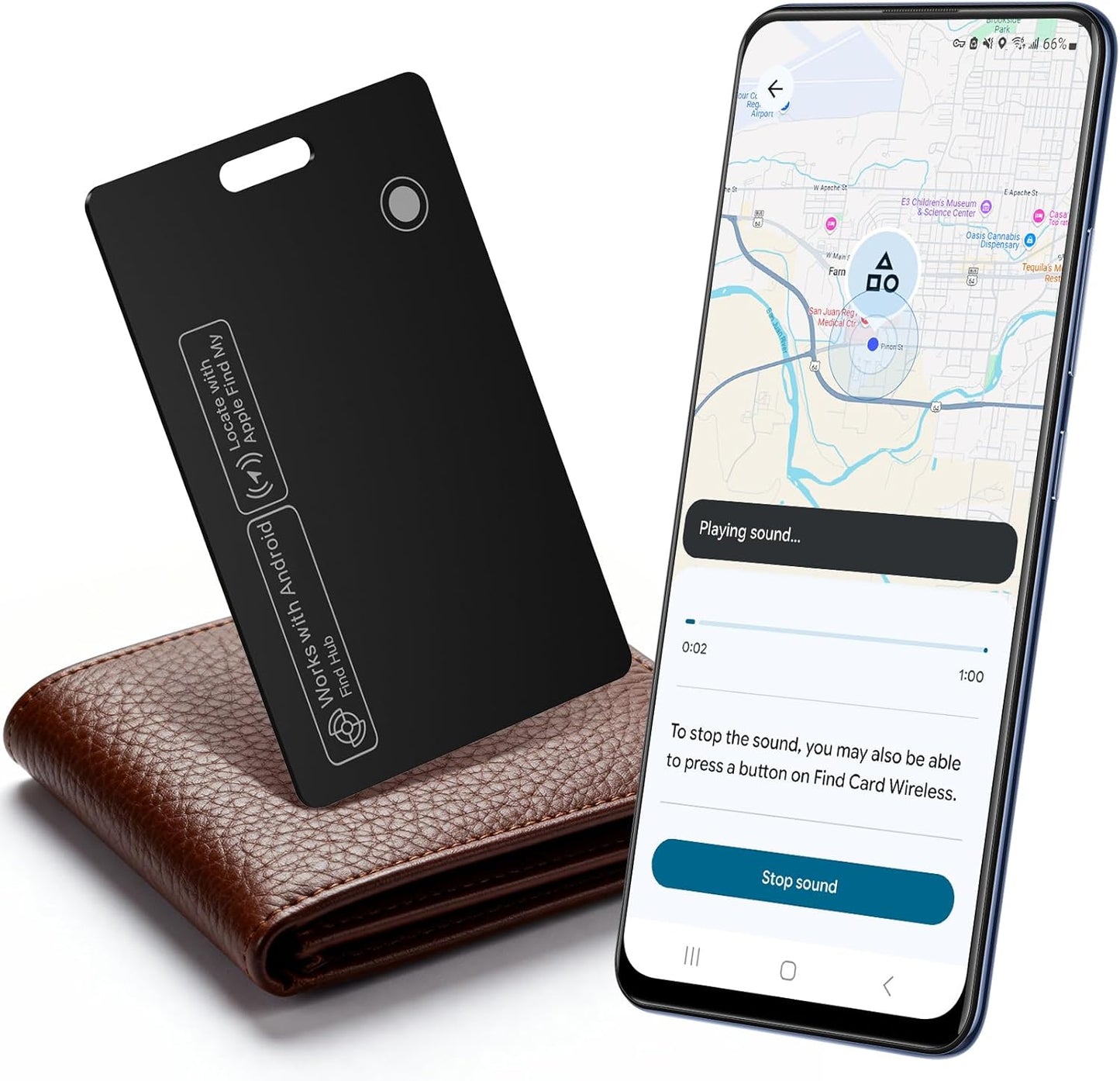 Wallet Tracker Card Air-Tag - for Android & iOS, Work with Google Find Hub & Apple Find My, 0.07in Slim Tracking Card, IP68 Waterproof Bluetooth Smart Item Locator for Luggage, Gifts for Men Women