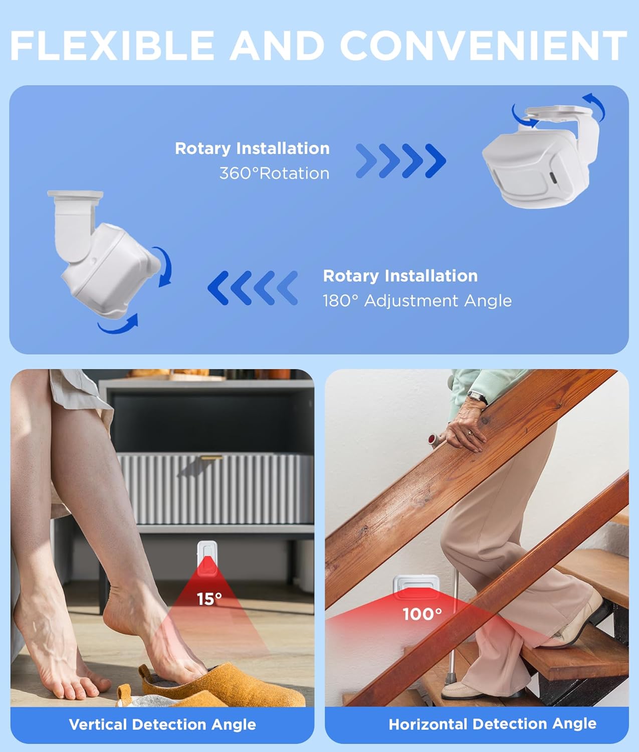 Newly Upgraded 2025 Bed Alarm for Elderly Dementia Patients - Wireless Fall Detection & Motion Sensor Alert System for Seniors, Dementia & Alzheimer Patients (2 Sensor + 1 Receiver)