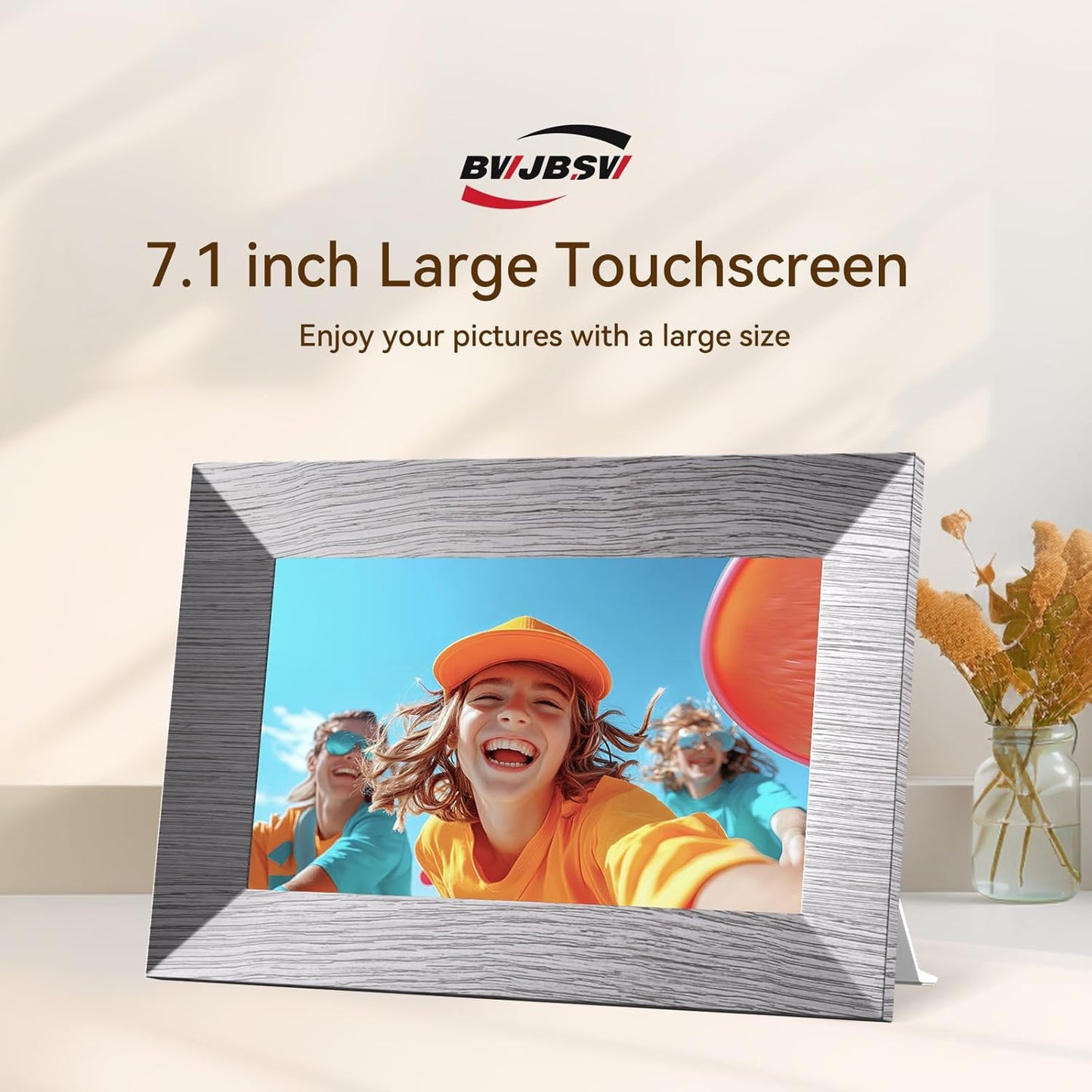 7” WiFi Digital Picture Frame with 32GB Storage, WiFi Digital Photo Frame 1024x600 HD IPS Touchscreen, Easy Setup for Share Moments Instantly Gifts for Women Mothers Day Christmas