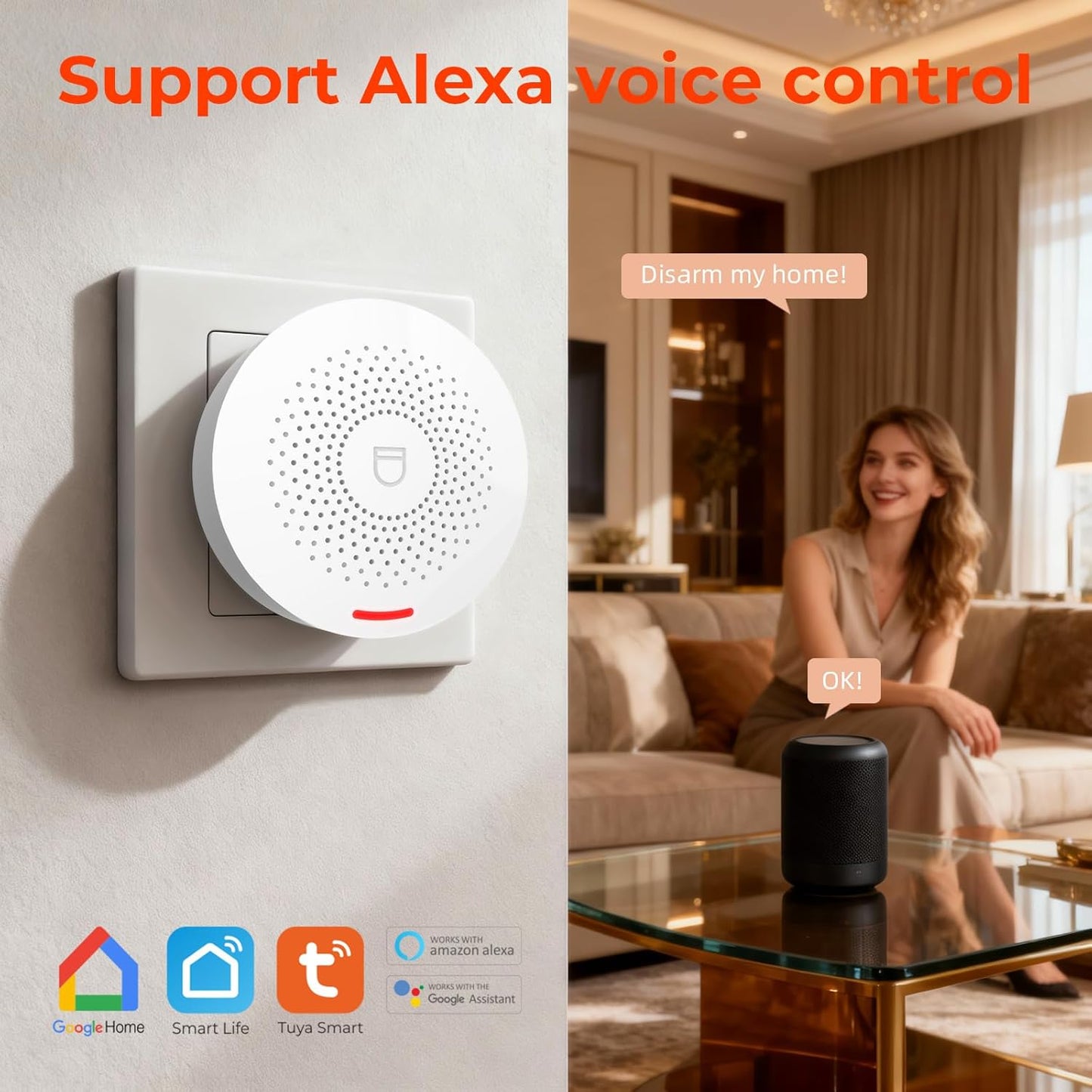 Caregiver Call Button Wireless Call Button for Elderly at Home,WiFi Panic Button,Life Alert Systems for Seniors No Monthly Fee (whiter1)