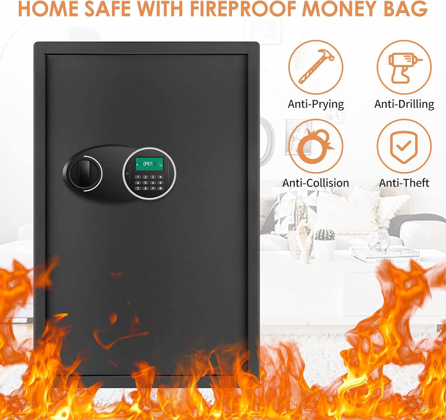 160 Position Large Key Box Wall Mount, Key Lock Box with Programmable Keypad, Spare Keys and Key Tags, All Steel Key Cabinet for Offices Cars Hotels Dorms