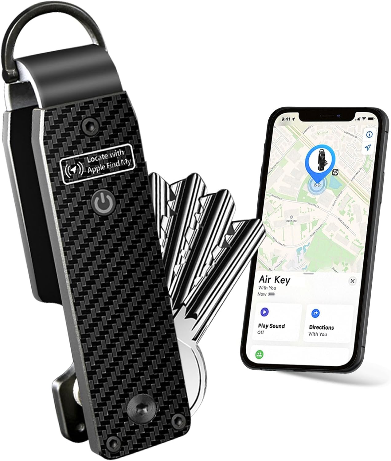 Key Organizer Men's Keychains with Smart Tracker, Key Finder, Compact Key Holder -Minimalist Key Case Metal Car Key Chain
