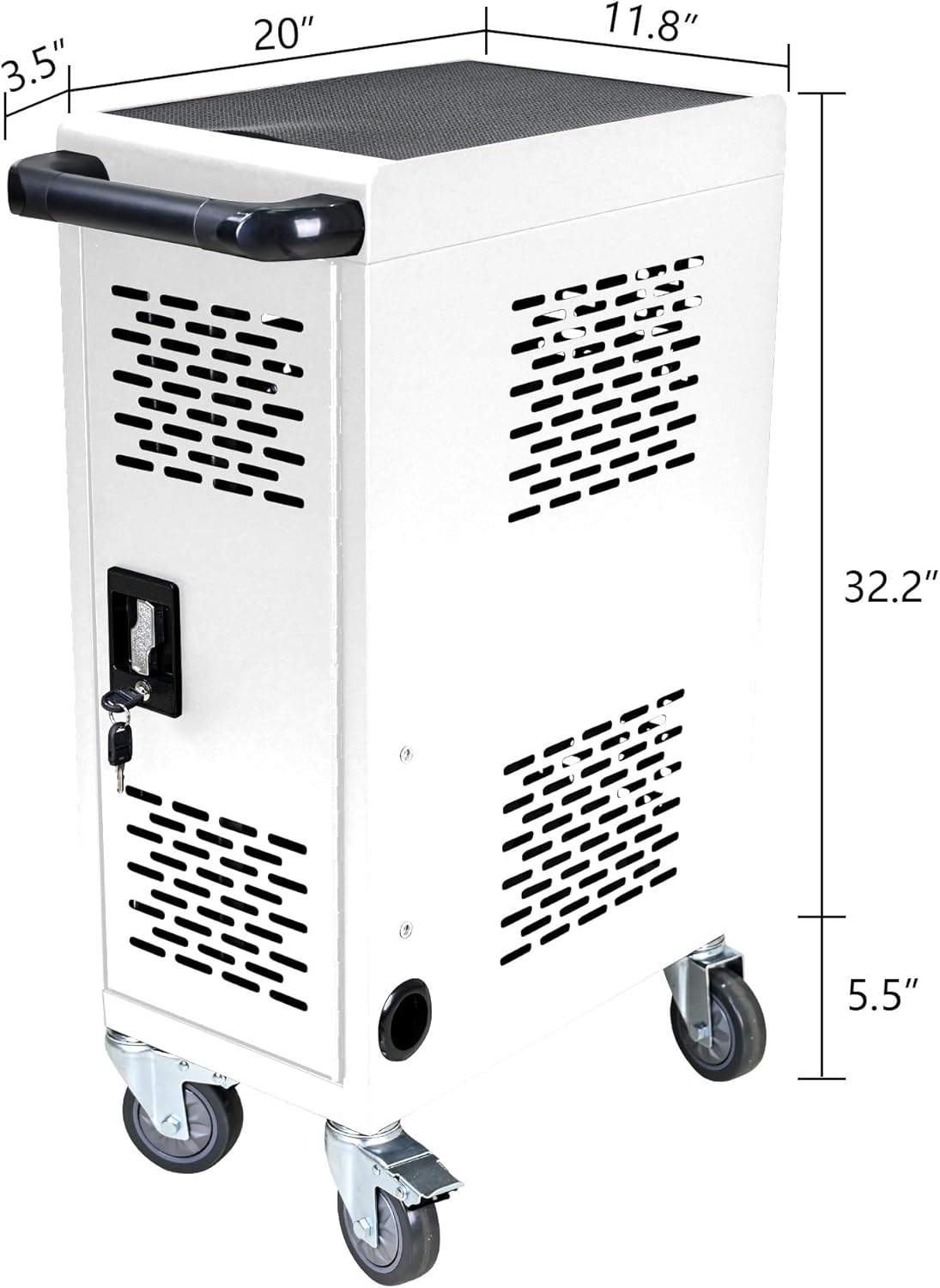 Laptop Charging Cart, Laptop Storage Cart with 16-Bay, Mobile Charging Cabinet for iPads up to 14", Chromebook Devices, Cord Management, Access Lock.School,Business.White