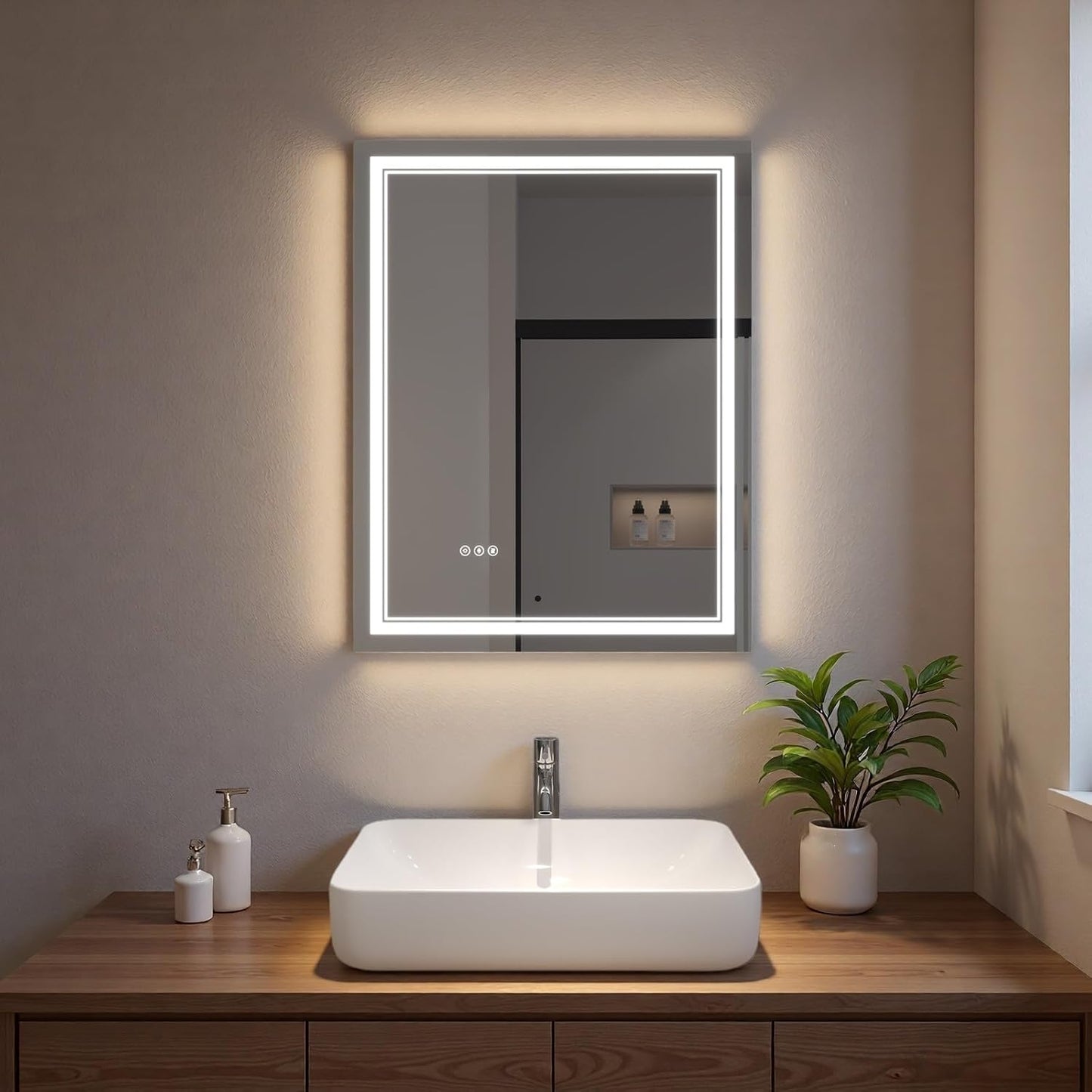 LED Bathroom Mirror with Lights, Wall Mirrors