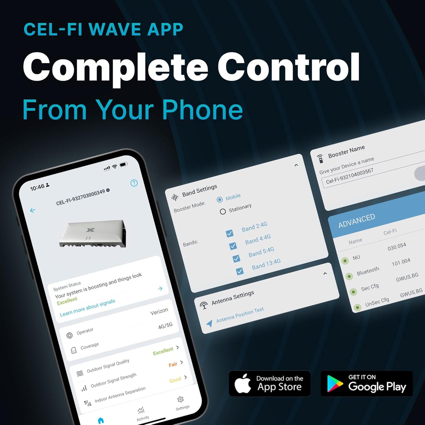 CEL-FI GO G41 | Cell Phone Booster for Home | 4G, 5G, AT&T, Verizon & T-Mobile | Up to 15,000 Sq Ft Coverage | 100 dB Cell Phone Signal Booster | FCC Approved (2X Antenna w/Grid)