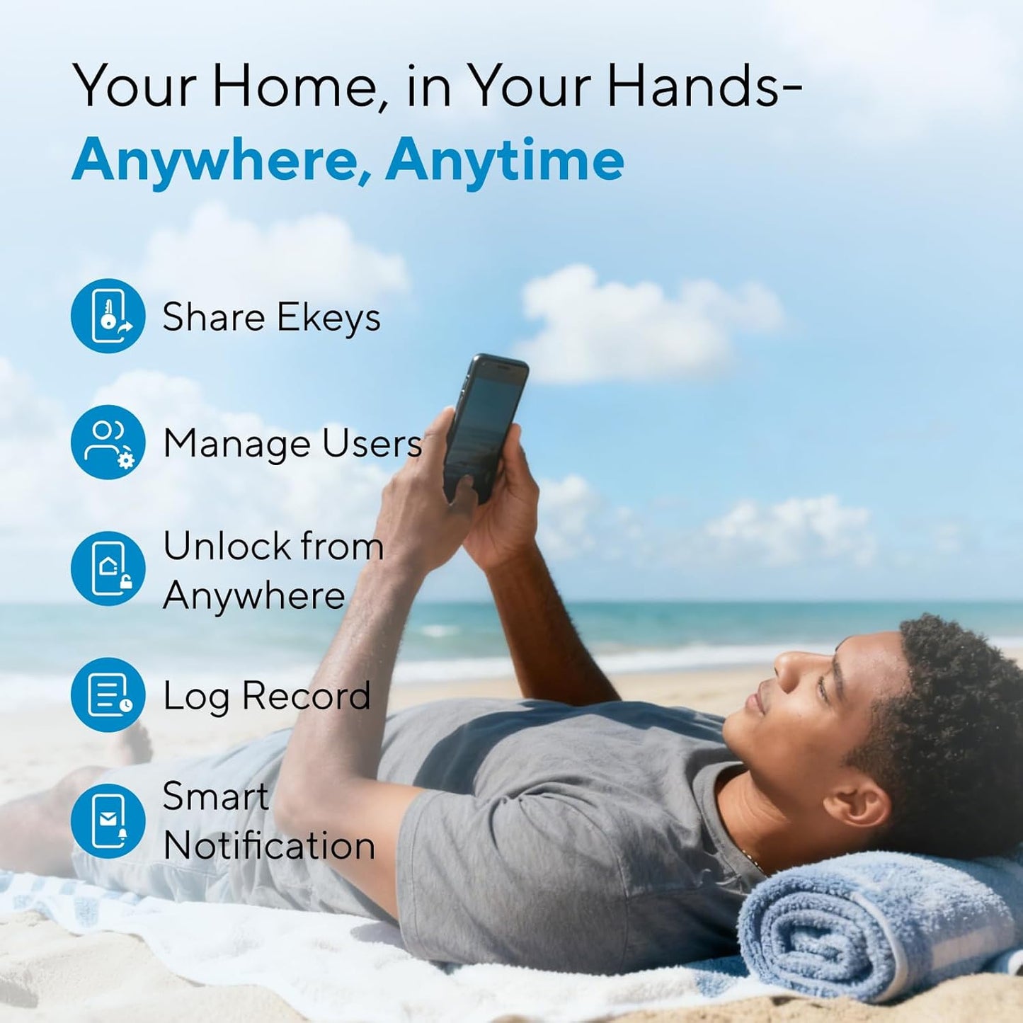 ULTRALOQ Bolt Smart Lock, Built-in Wi-Fi, Matter Over Thread, Works with Apple Home, Alexa, Google, 7-in-1 Keyless Entry Deadbolt with Fingerprint ID, App, Keypad, Remote Control, 18 Months Battery