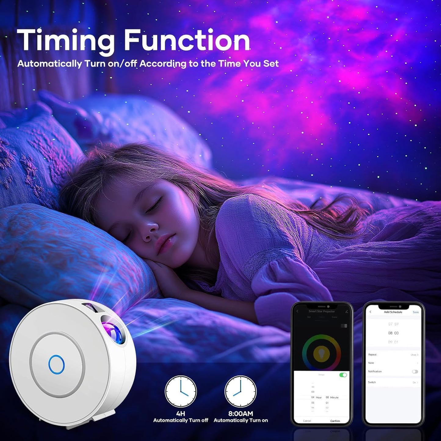 Galaxy Projector for Bedroom, Star Projector,Smart APP Memory Setting,Compatible with Alexa & Google Home, for Kids Adults Bedroom,Room Decor,Game Room,Party (Blue Star+Remote)