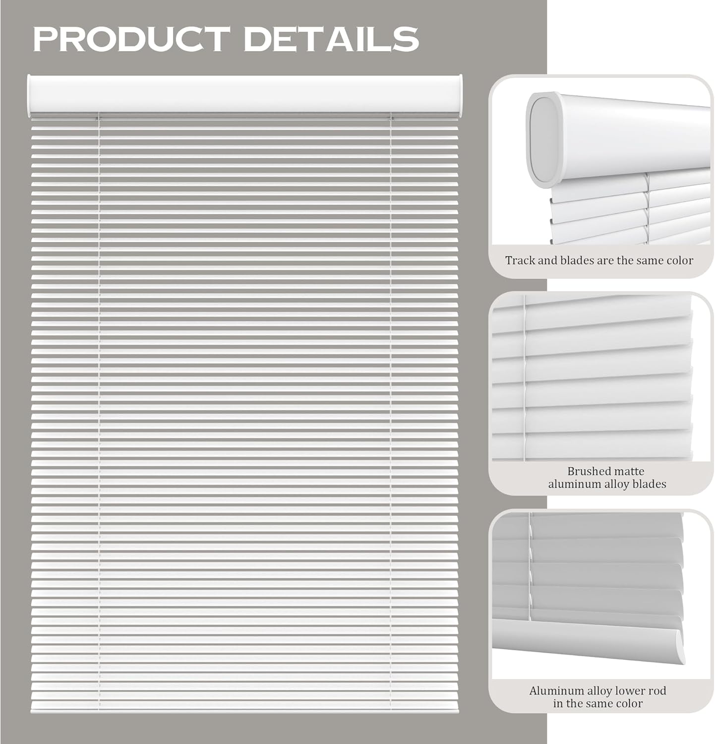 Motorized Cordless Aluminum Blinds with Remote, Automatic Room Darkening Horizontal Blinds for Indoor Window, Light Adjustment Waterproof Blinds, Customized for Home, Office, White