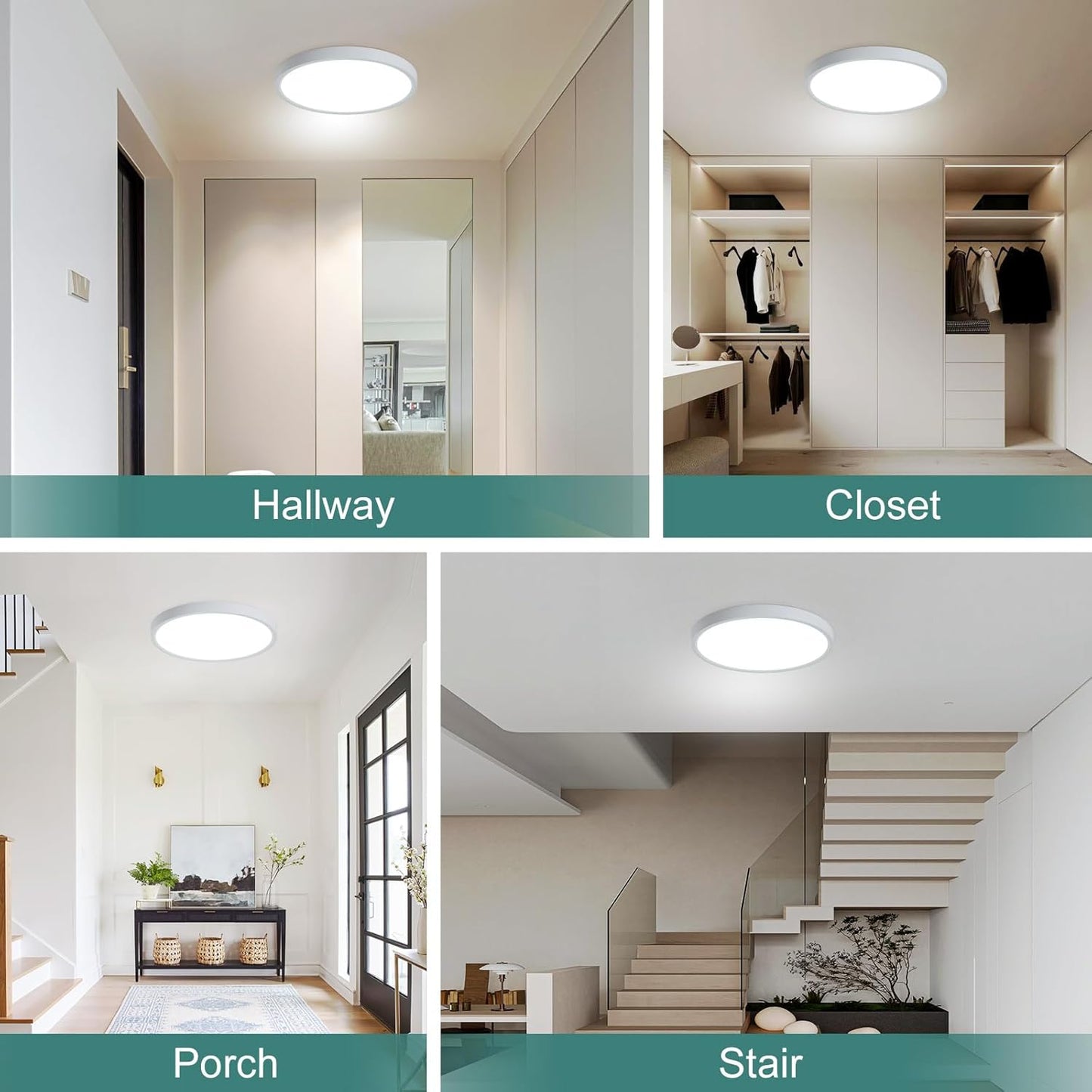 9 Inch Motion Sensor Light Indoor, Flush Mount Light Fixture, Motion Sensor Ceiling Light Wired for Hallway Porch Laundry Garage Basement, Motion Light 3000k/4000k/6000k White