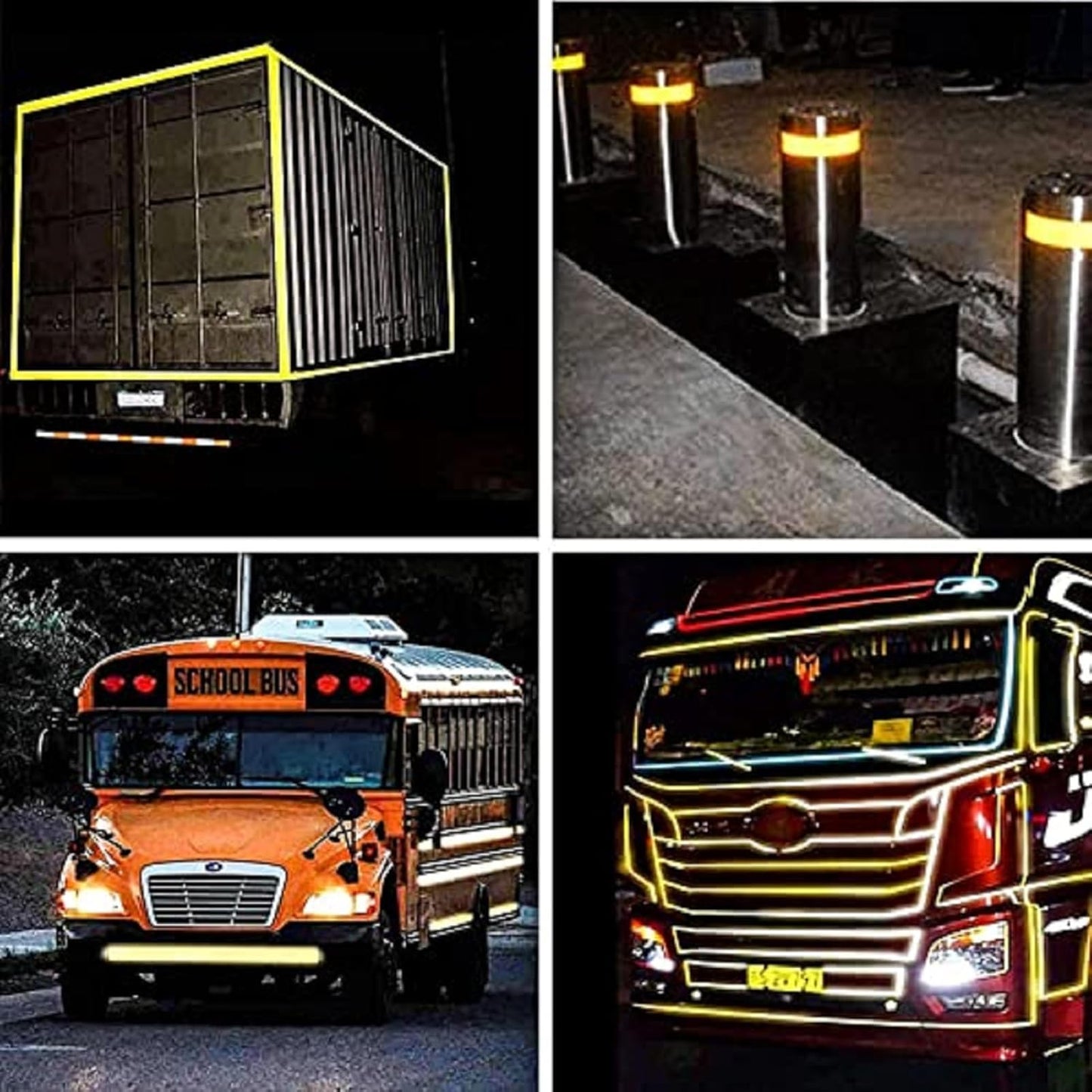 Yellow Reflective Tape 2 inch Wide, Outdoor Waterproof High Visibility Warning Industrial Marking Tape, Safety Stickers (68 feet,10 Rolls)