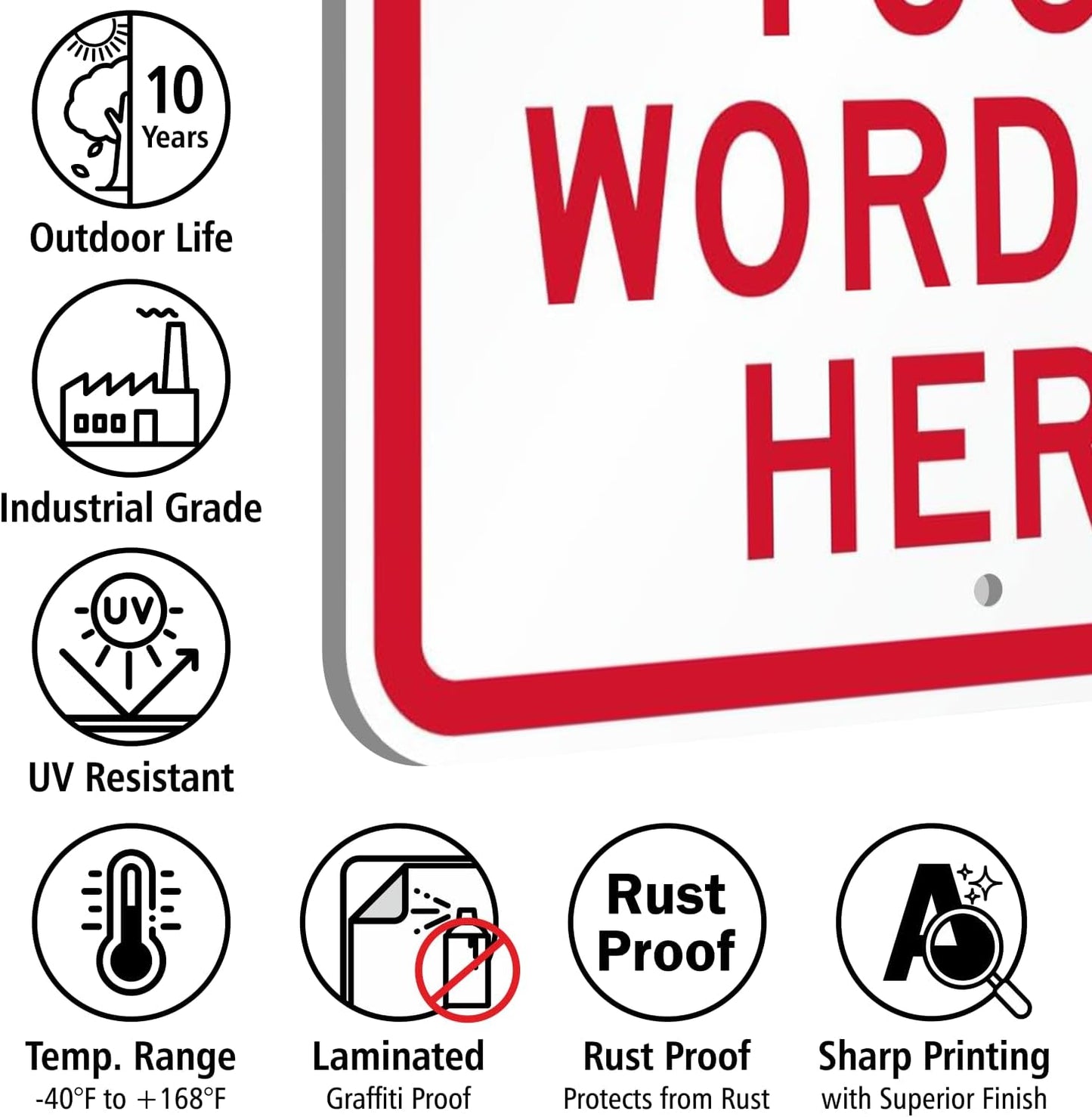 SmartSign 24 x 18 inch Custom “Reserved Parking” Metal Sign - Add Text, 80 mil Aluminum, 3M Laminated Engineer Grade Reflective Material, Red and White, Made in USA