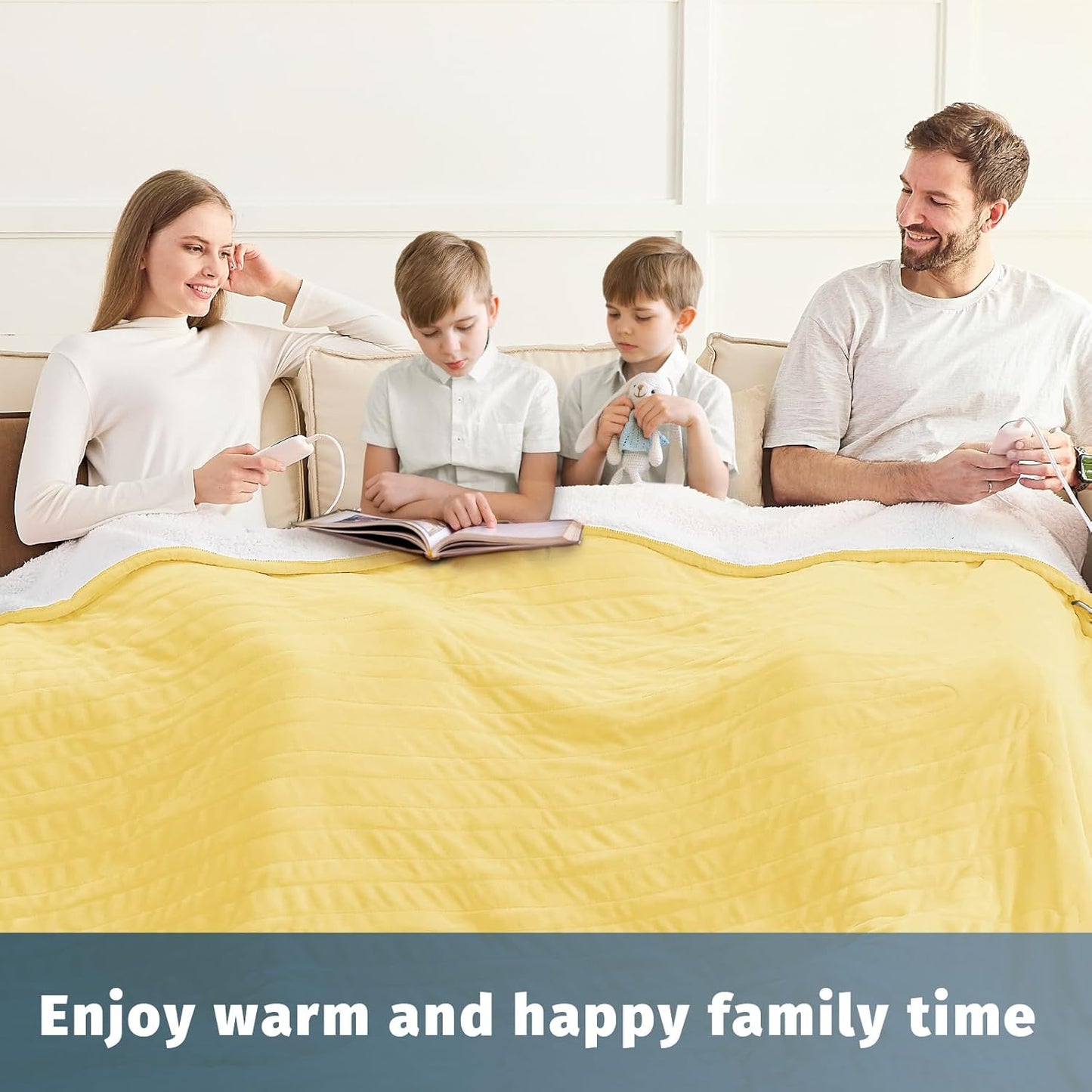 Heated Electric Blanket King Size - 90" x 100" Heating Blanket with Dual Control, 10 Heating Levels & 8 Hours Auto Off, Soft Warm Flannel Blanket, Christmas Birthday Gifts for Senior Grandma