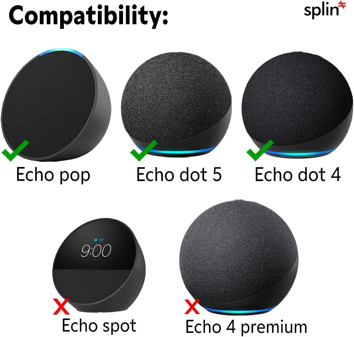 Splin Ceiling Embedded Mount Stand Compatible with Smart Speaker Alexa Echo Pop, Echo Dot 4th and 5th gen., Amazon, and HomePod Mini, Apple— Pro Light— Model Classic Built-in (White) —