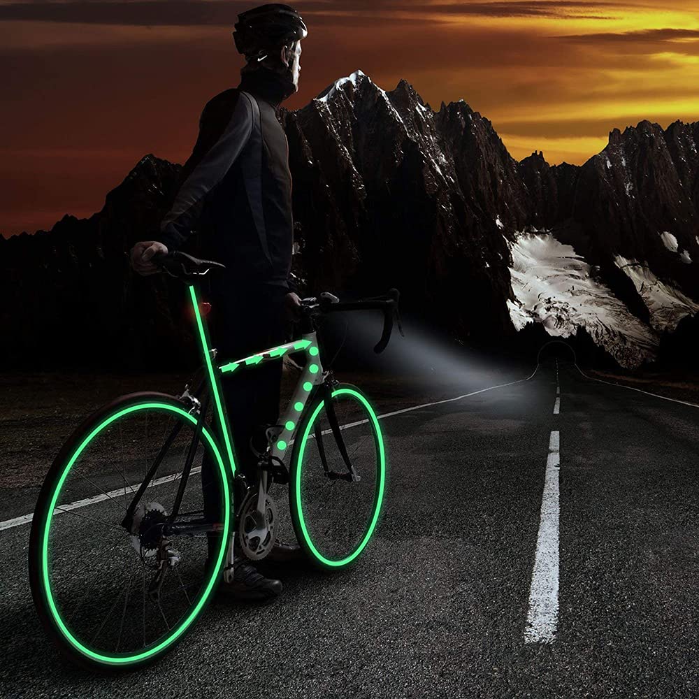 LLPT Glow in The Dark Tape 1” x 33 Ft Self Adhesive Neon Luminous Tape Rechargeable Brightness Fluorescent Sticker Tape for Sport Gears Night Part DIY Craft Color Green (GD133G)