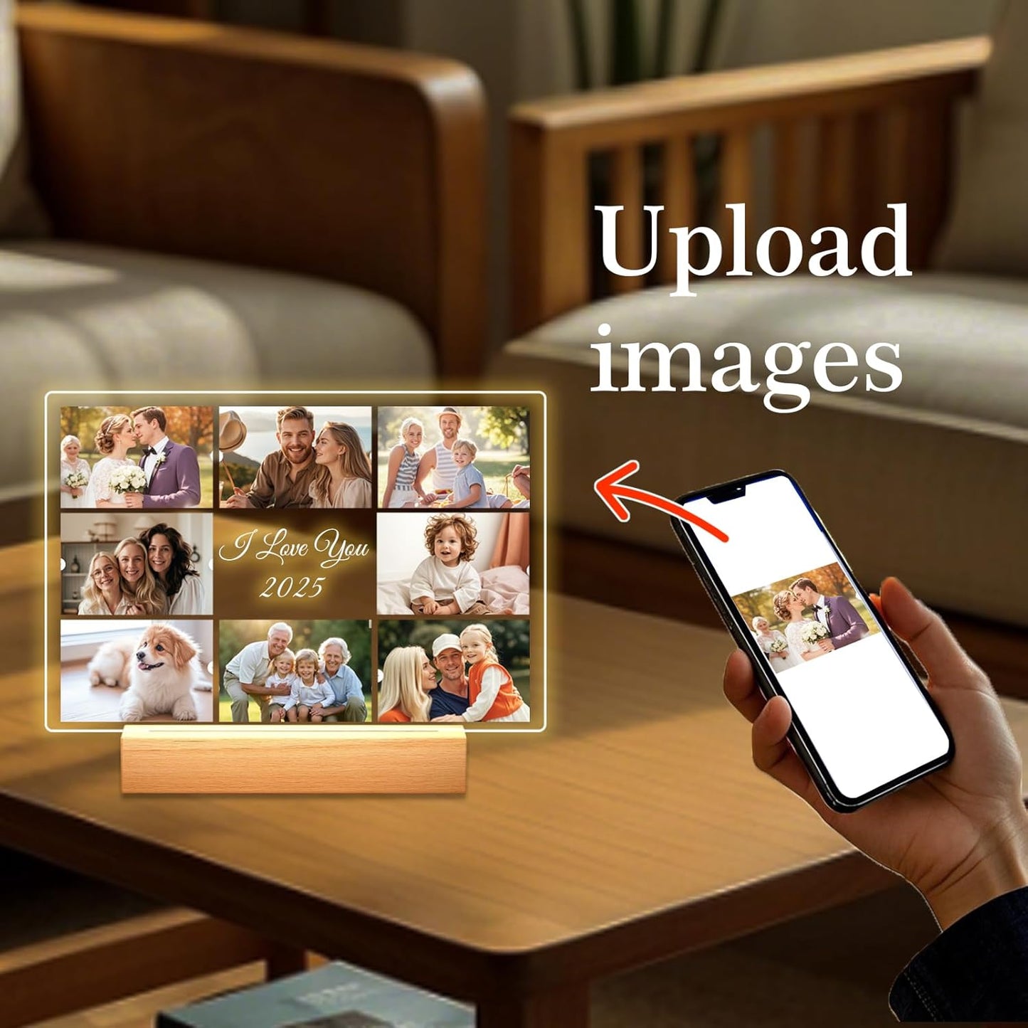 Custom Picture Frames - Customizable Decorative Sign with Photo & Song Option - Ideal Gift for Couples, Mothers Day, Boyfriend & Girlfriend (Anniversary)