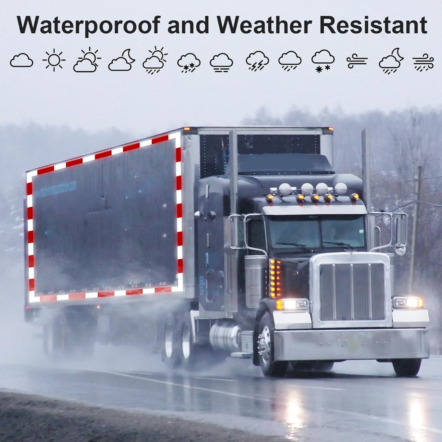 Golden Fox DOT-C2 Reflective Tape, 2 Inch x 200 Feet, Outdoor Waterproof with Strong Adhesive, Red and White, High Visibility for Trailers, Vehicles, Boats, Signs