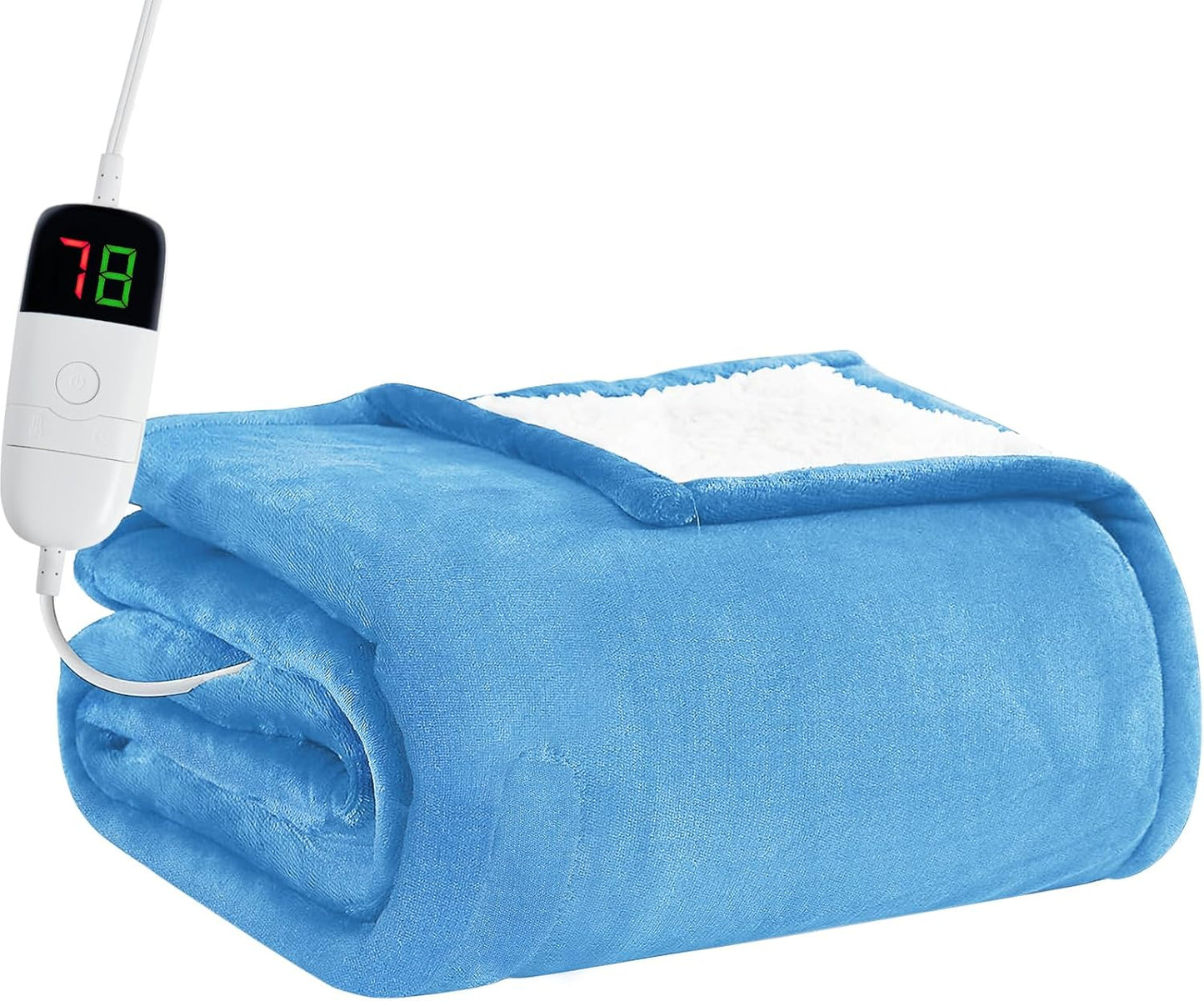 BOMOVA Heated Electric Blanket Full Size - 72" x 84" Heating Blanket with 10 Heating Levels & 8 Hours Auto Off, Warm Flannel Blanket, Christmas Birthday Gifts for Women