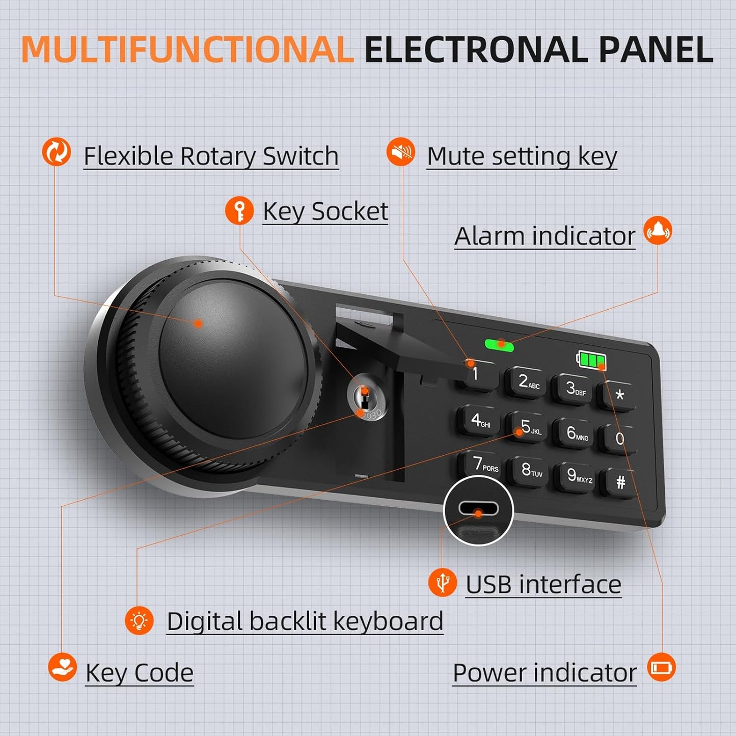 XDeer 122-Keys Key Lock Box Wall Mount with Advanced Anti-Theft Deposit Key Slot & LED Light, Key Cabinet with Combo and Key Lock, Key Safe for Hotels & Office & Companies & Car Dealerships