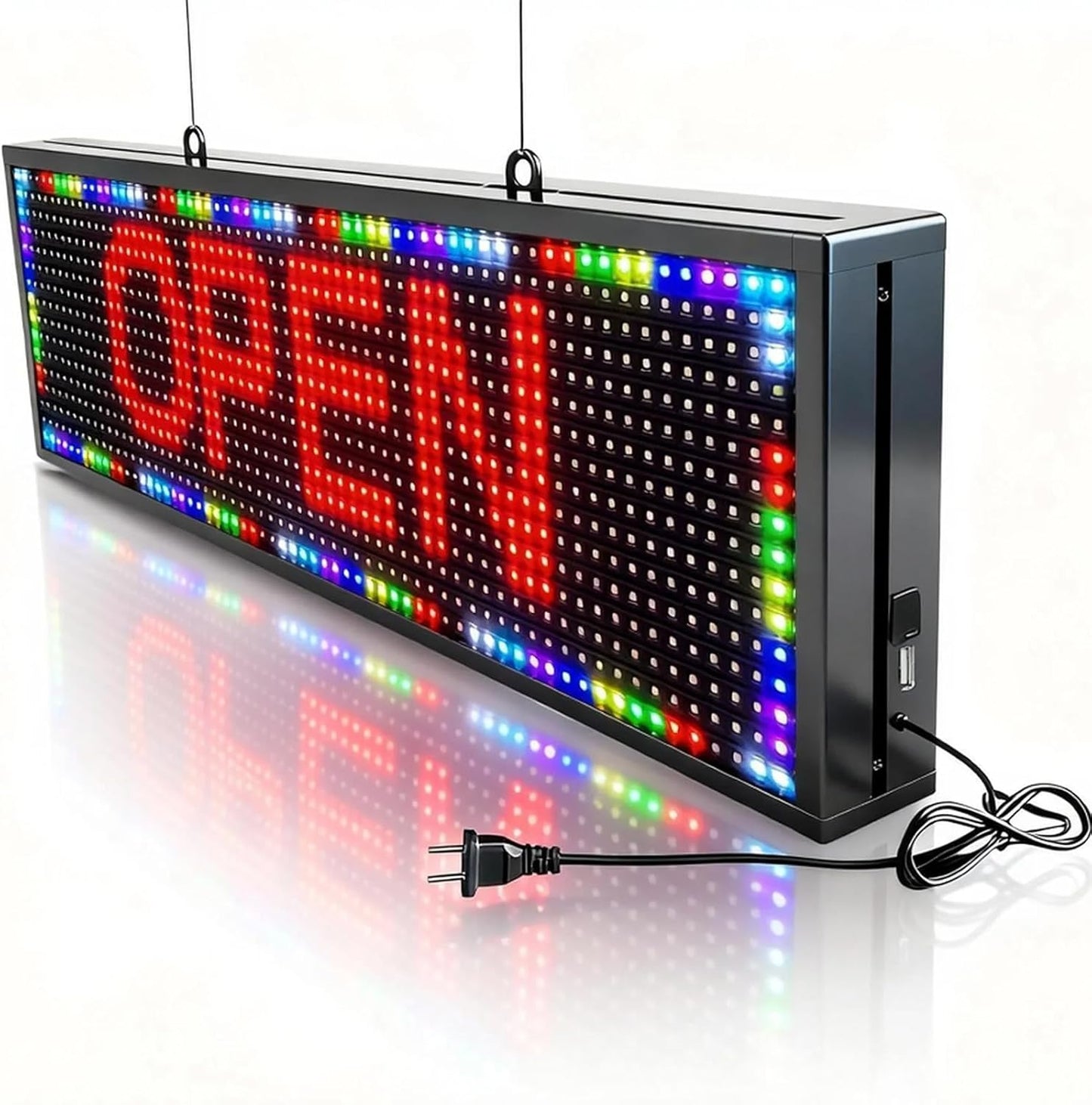 P10(26" * 7") Scrolling Led Sign Programmable Outdoor Digital Signs For Business Electronic Message Board Wifi Control Display Screen Panel Custom Full Color Neon Advertising Word Light