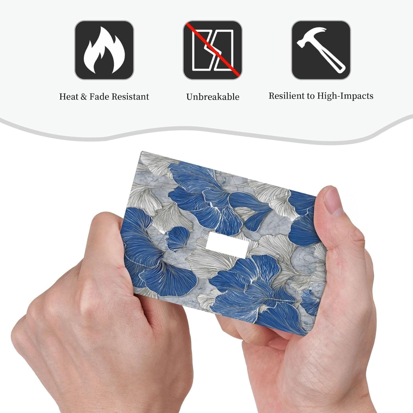 Abstract Blue Marble Plant Leaves 1 Gang Single Toggle Decorative Light Switch Covers Electrical Faceplate Switch Plates for Bathroom Kitchen Home
