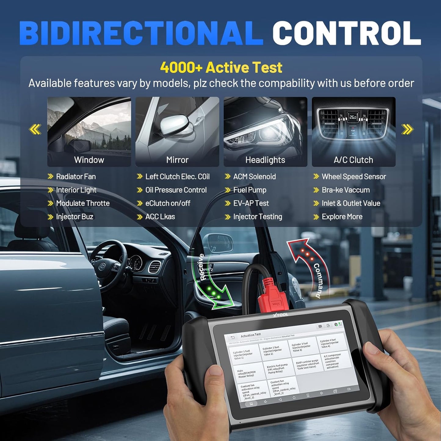 XTOOL IP819 V2.0 Bidirectional Scan Tool, 2025 Upgraded of D7 OBD2 Diagnostic Scanner with Active Test, PMI Function, 39+ Resets, ECU C0ding, FCA AutoAuth, All Systems Scanner for Cars, 3-Year Update