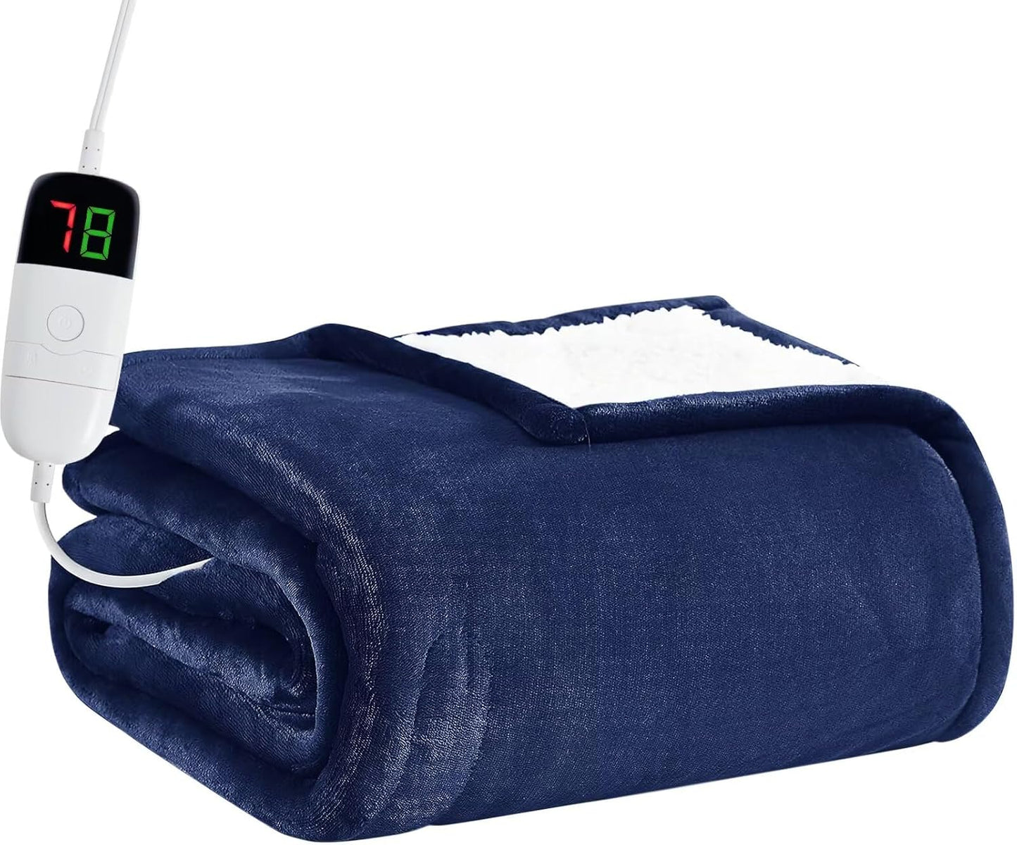 BOMOVA Heated Electric Throw Blanket - 50" x 60" Heating Blanket with 10 Heating Levels & 8 Hours Auto Off, Warm Flannel Blanket, Christmas Birthday Gifts for Women