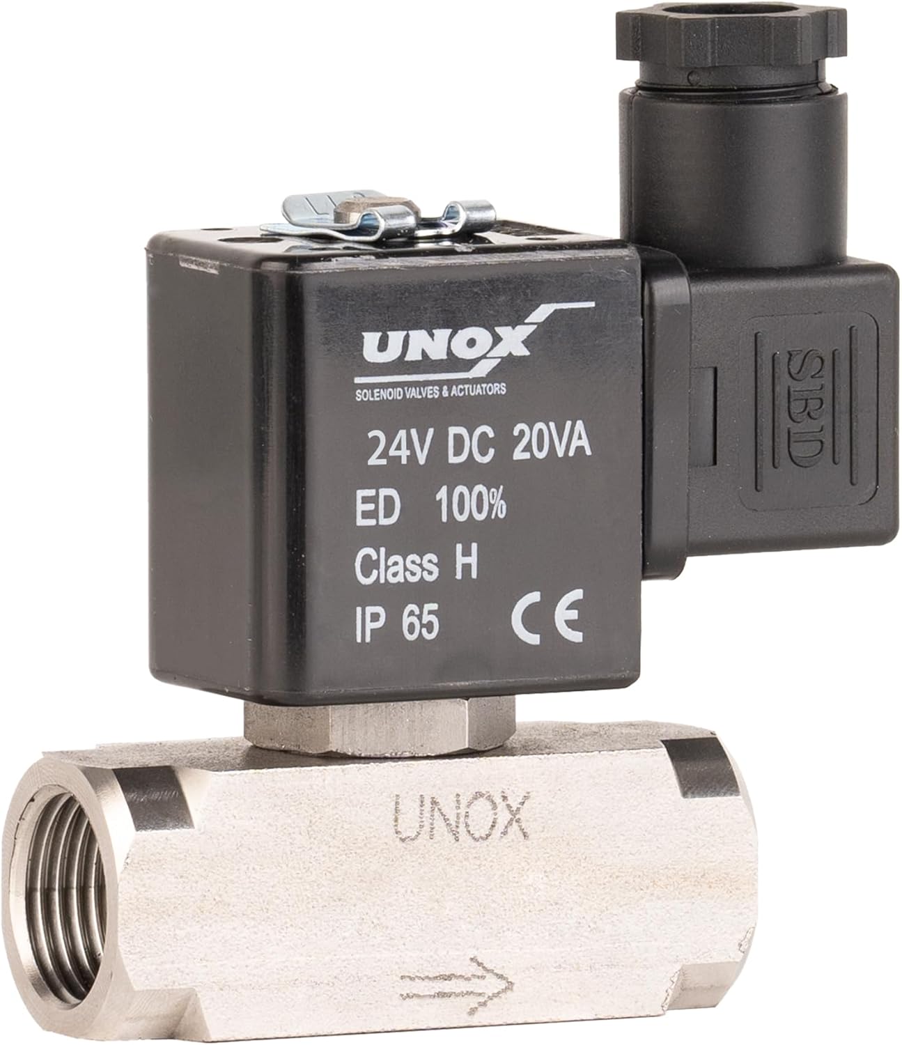 UNOX 3/4" NPT Electric Solenoid Valve 24V DC, Stainless Steel AISI316 Control Valve Normally Closed - 0-232 PSI Multi-Purpose Reliable Control Valve for Water, Air, and Gas - Solenoid Valves
