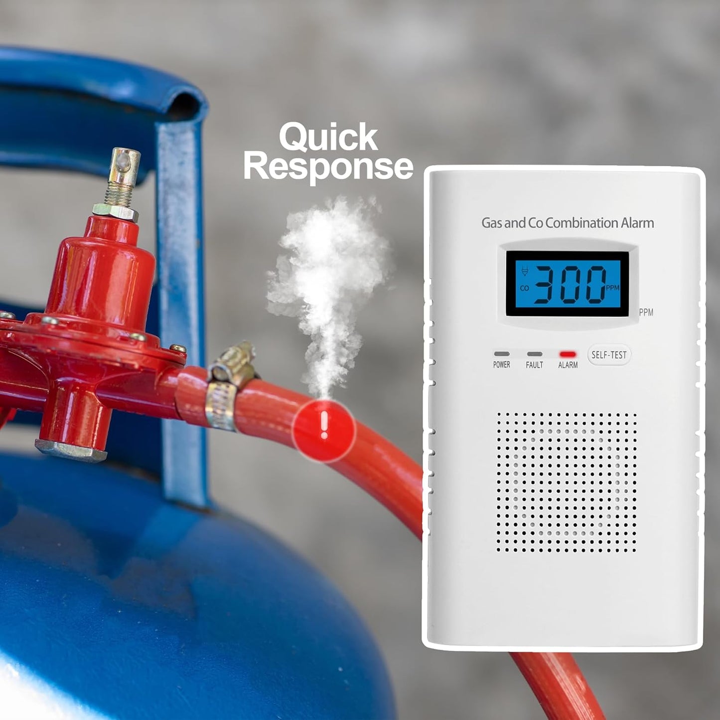 Plug in Combination Gas & Carbon Monoxide Detectors - Natural Gas Detectors & Carbon Monoxide Alarm for Home, Co Detector & Gas Detectors with Digital Display,Holds 9V Battery (not Included)