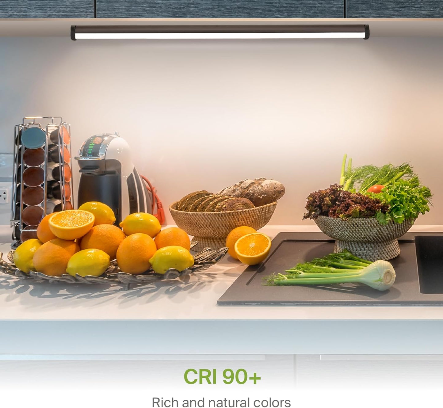 ASD Swivel LED Under Cabinet Lighting Bronze, 32 Inch 16W, Hardwired or Plug-in, 2700K/3000K/4000K, Hi/Low Switch, Rotatable Lens, Dimmable Linkable Under Counter Light for Kitchen, ETL & Energy Star
